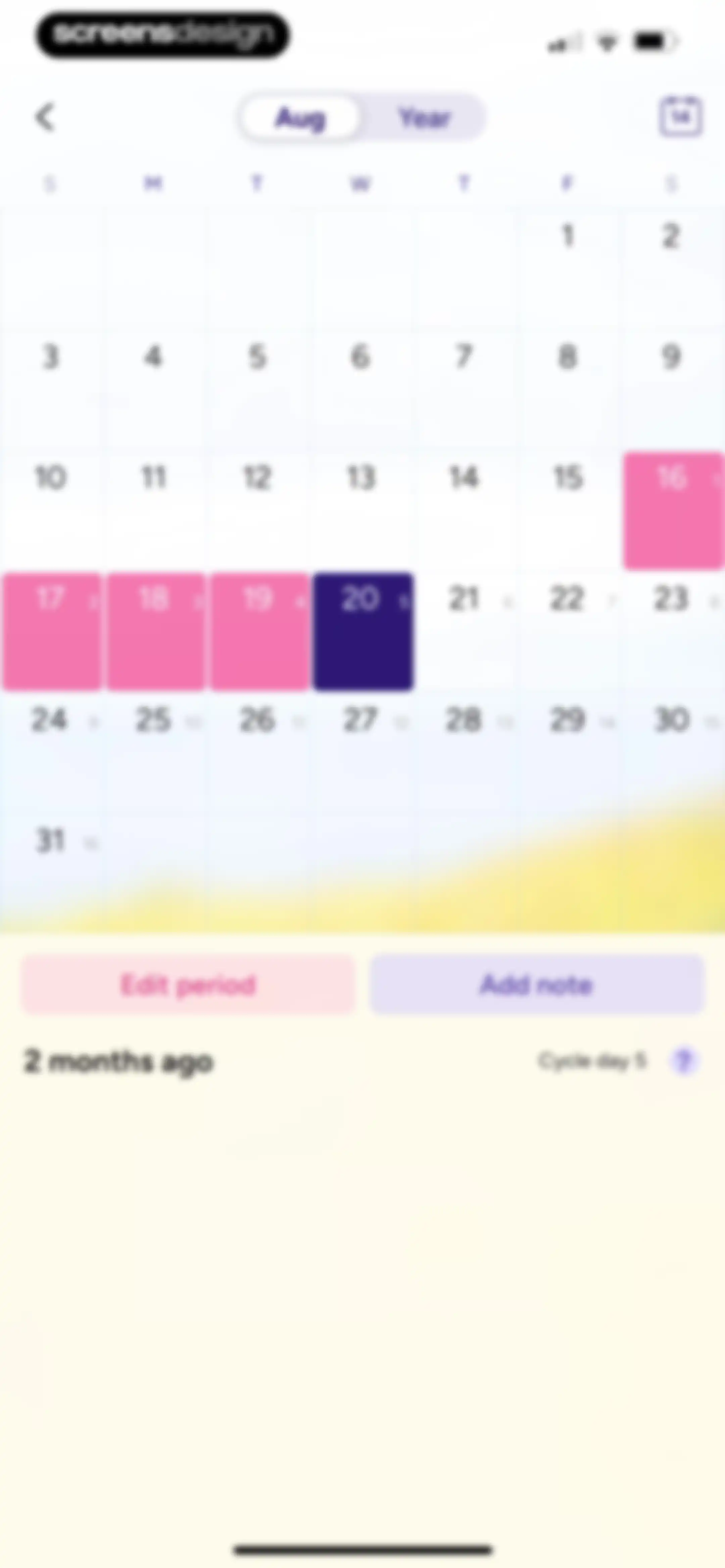 Period Tracker Period Calendar screen 163
