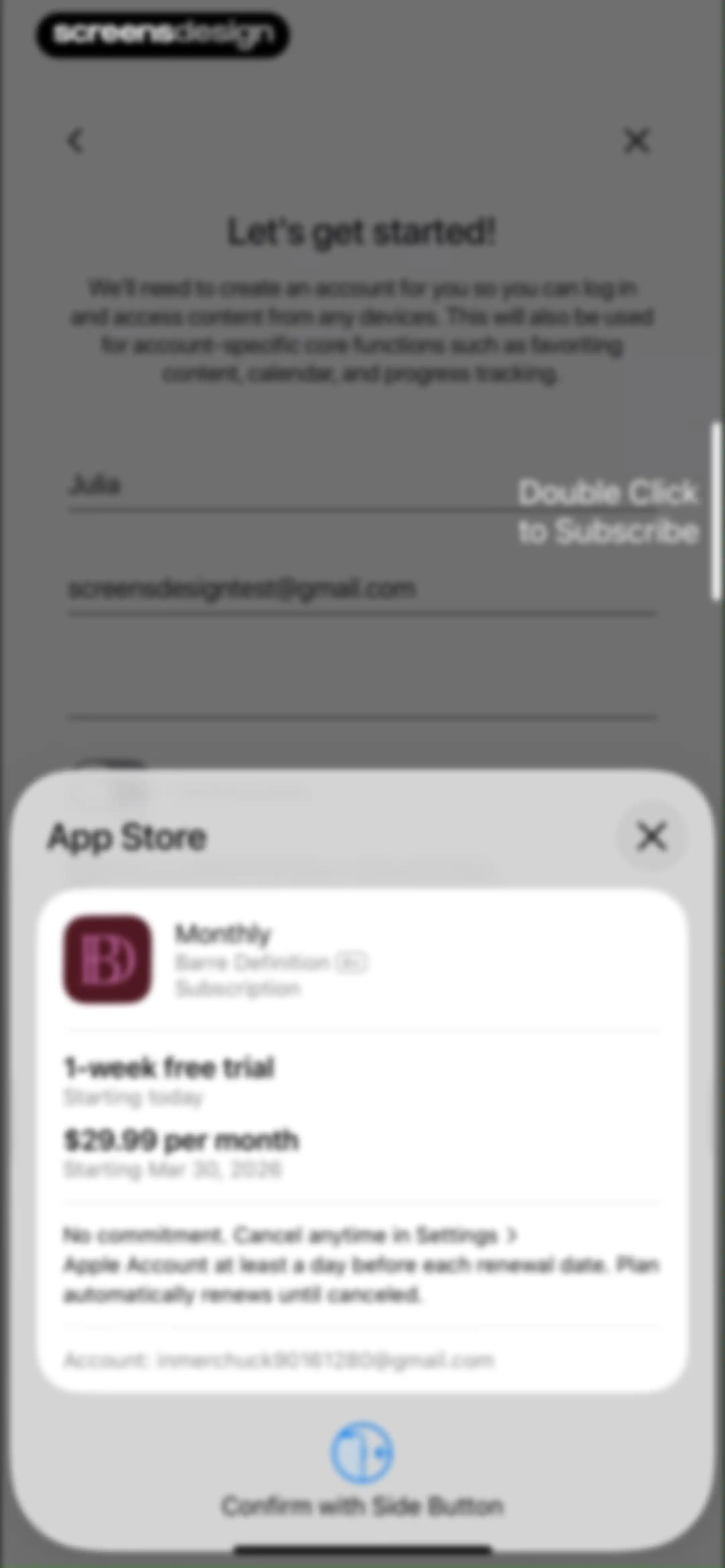 Barre Definition screen 13