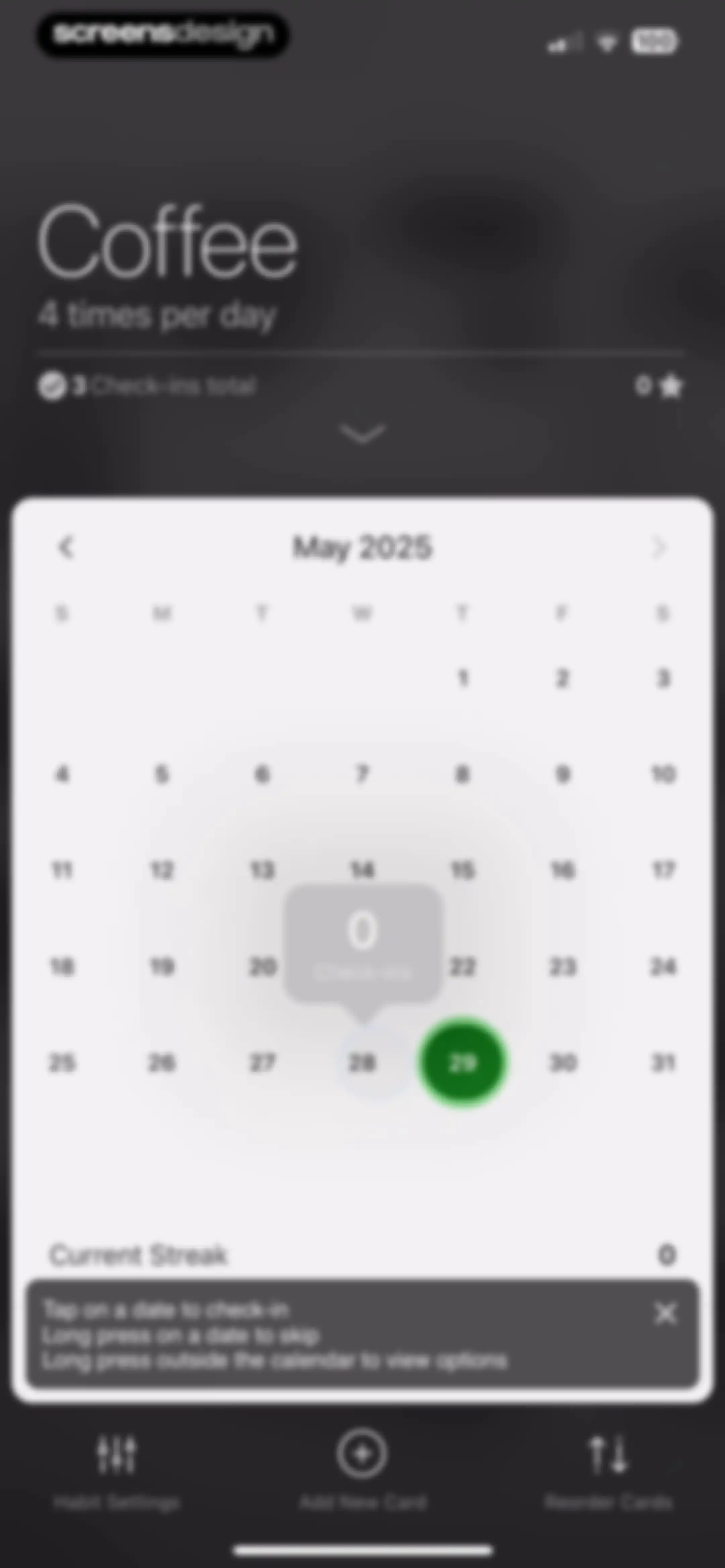 Today Habit tracker screen 23