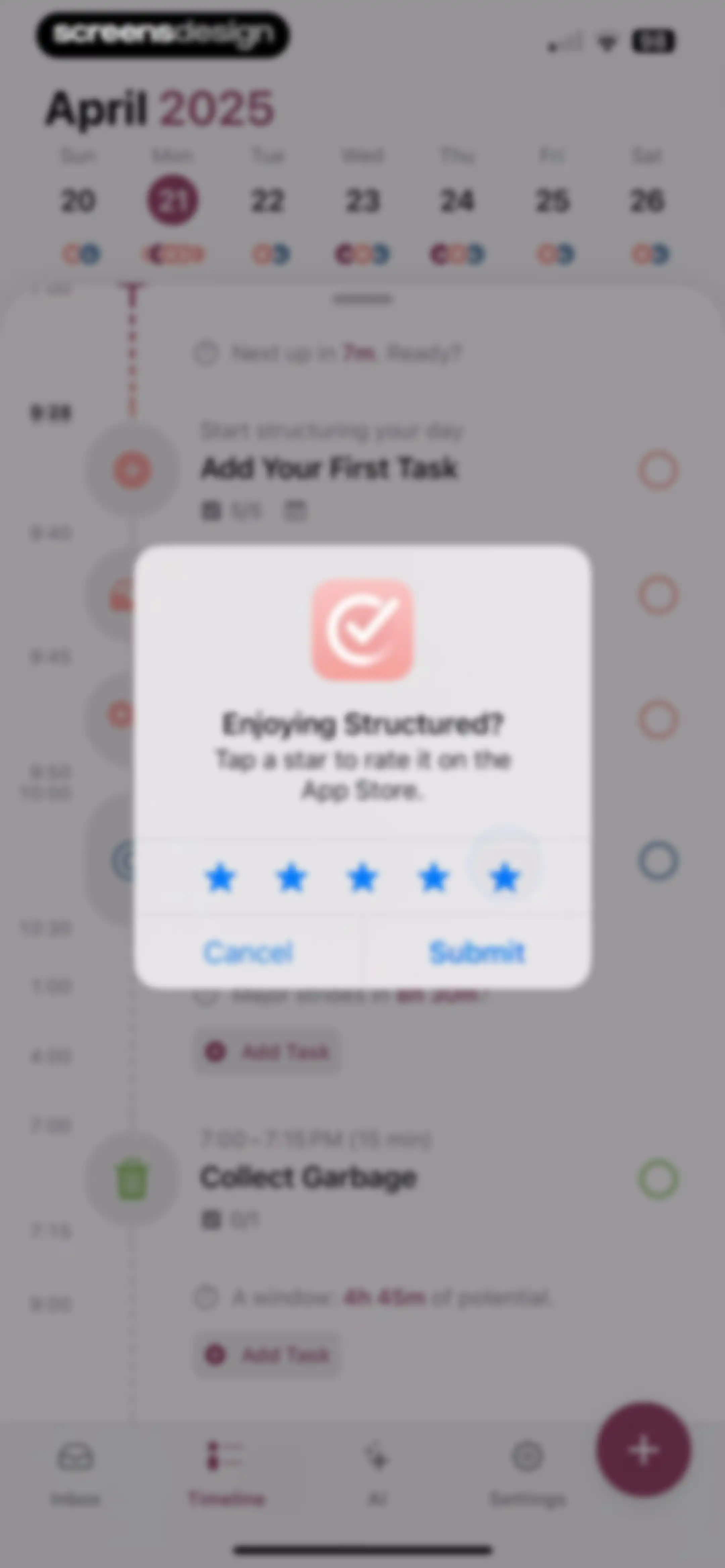 Structured: Daily Planner Todo screen 36