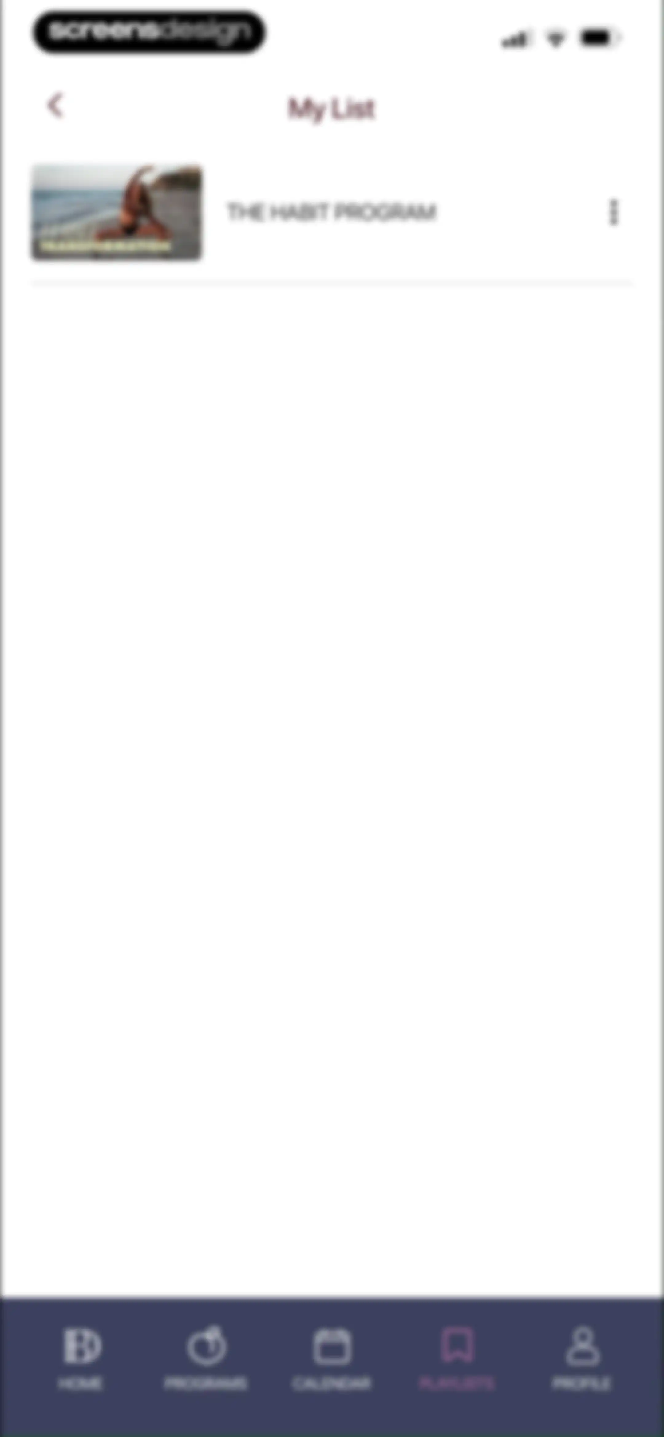 Barre Definition screen 96