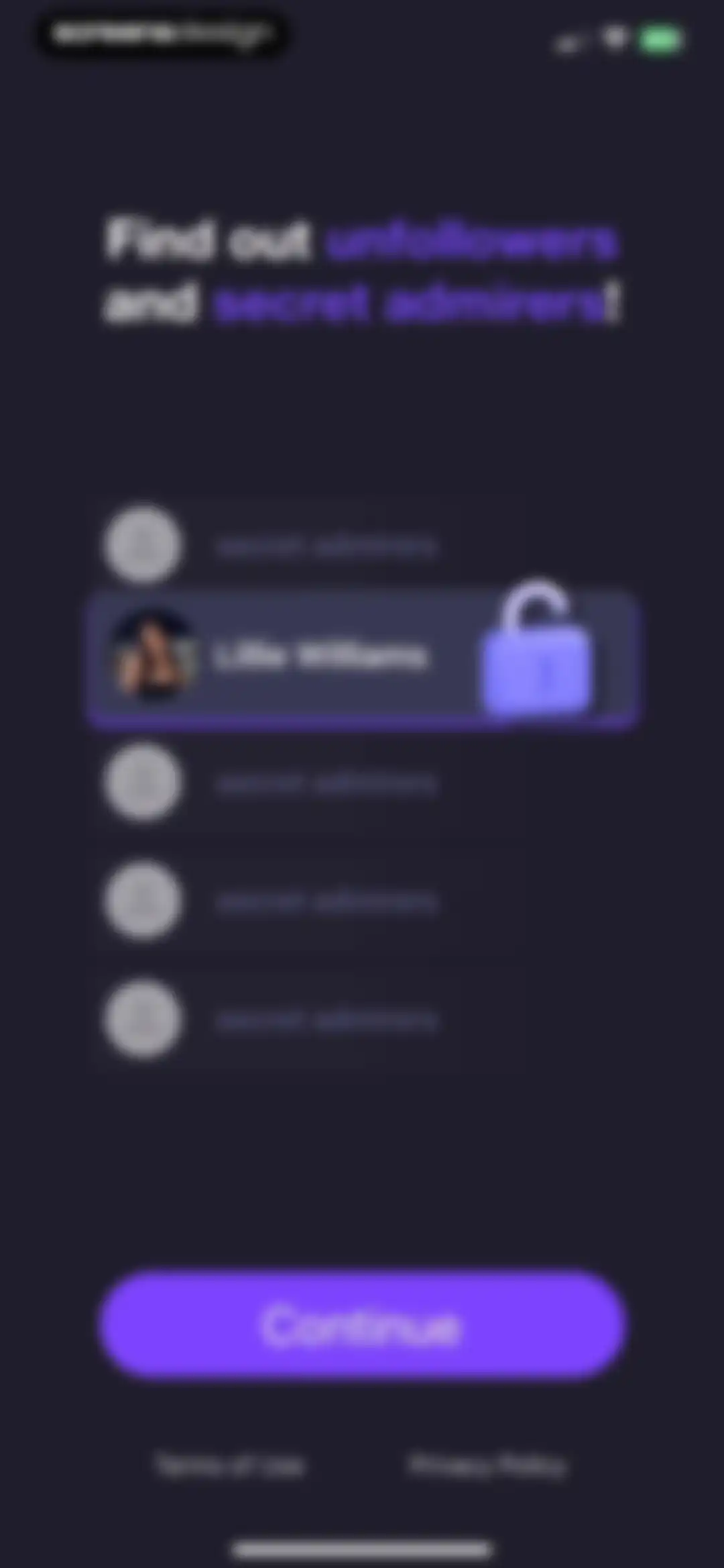 Unfollow Tracker: MyFollowers screen 2