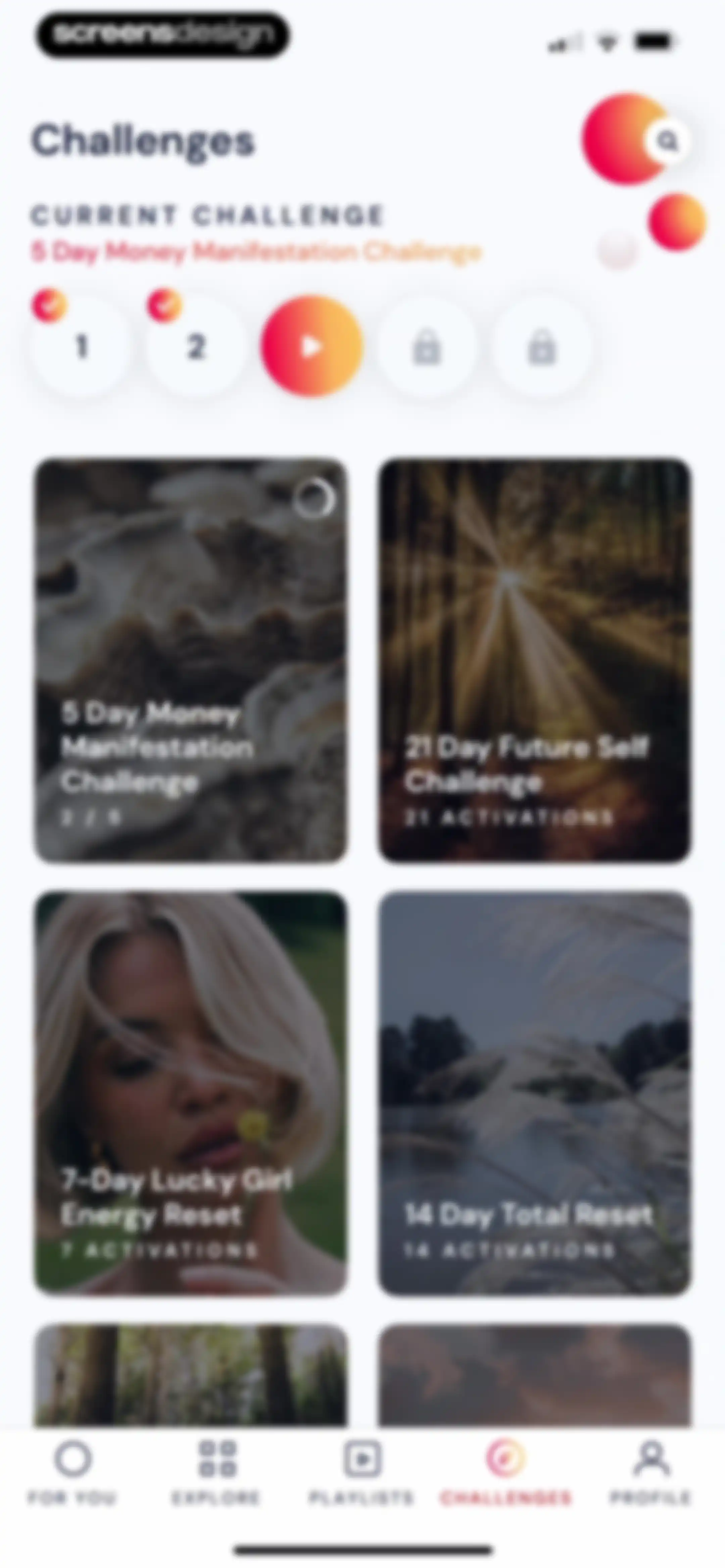 Activations: Daily Motivation screen 105