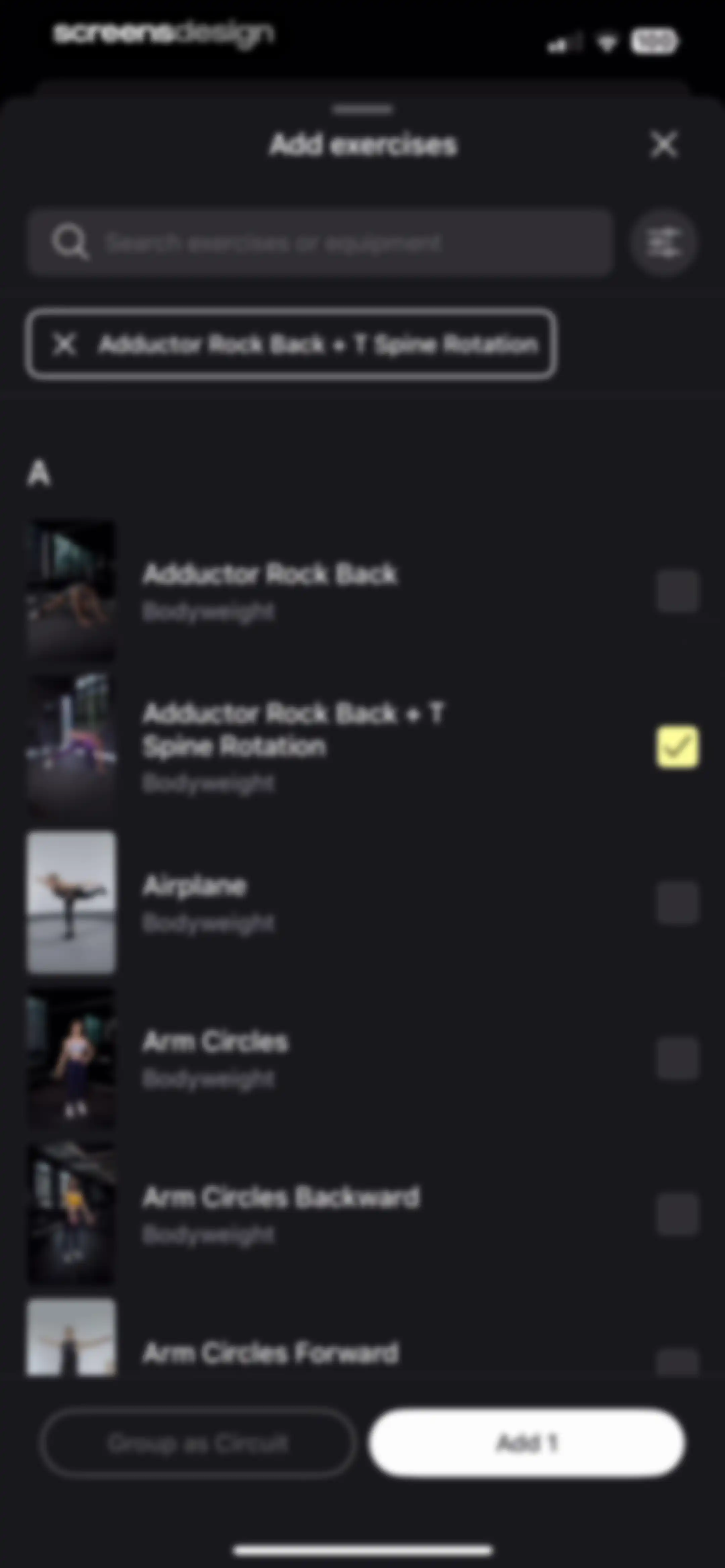 Peloton Strength+ screen 102