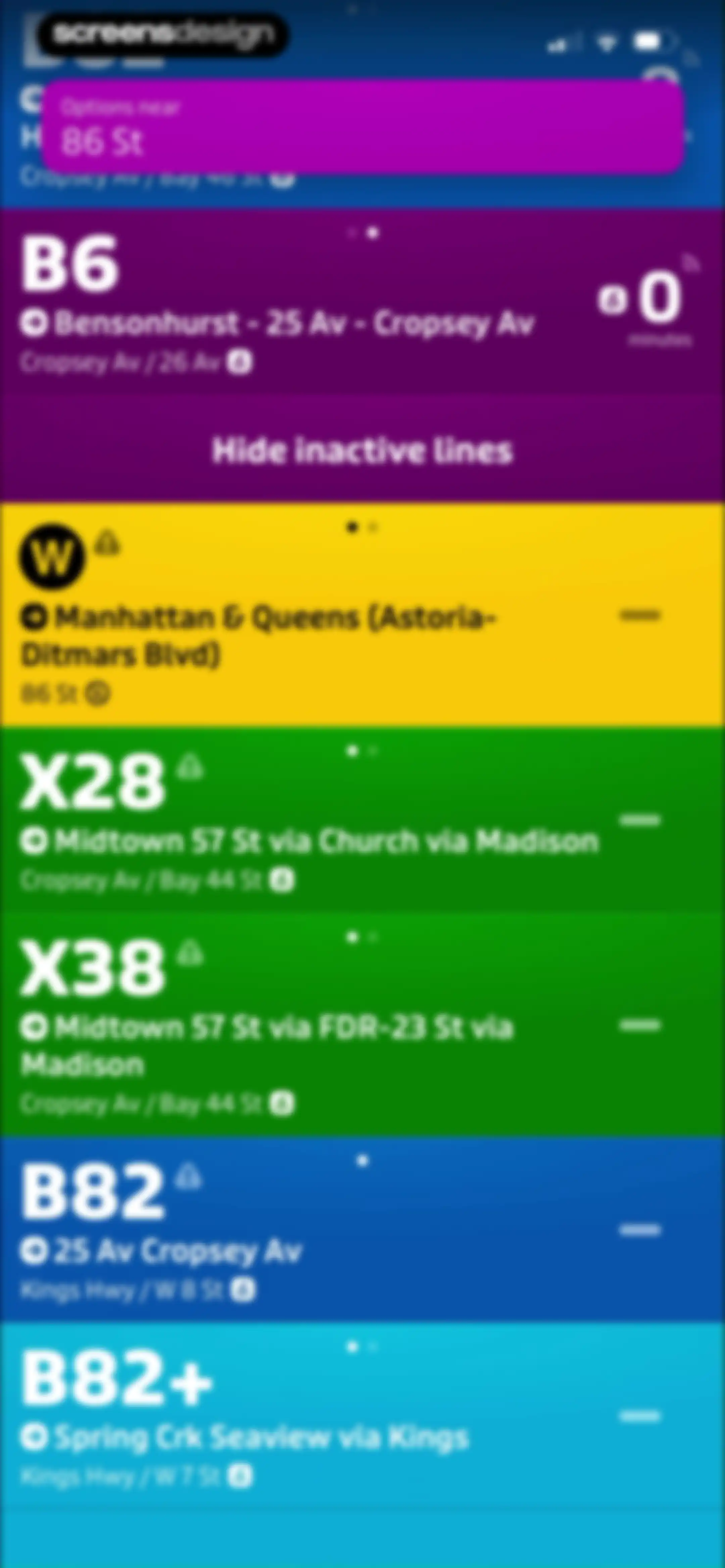 Transit • Subway & Bus Times screen 51