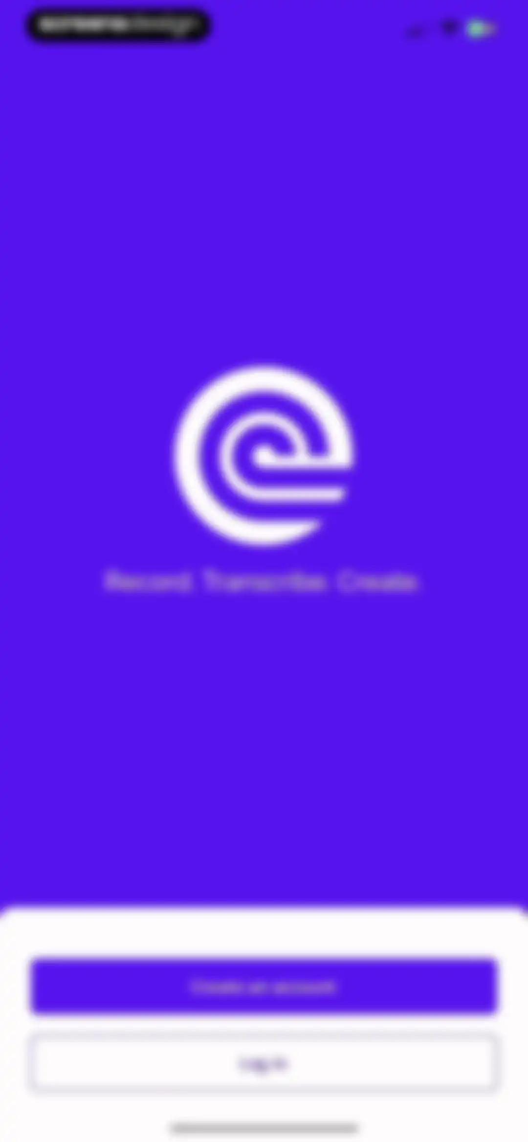 Rev: Record & Transcribe screen 1
