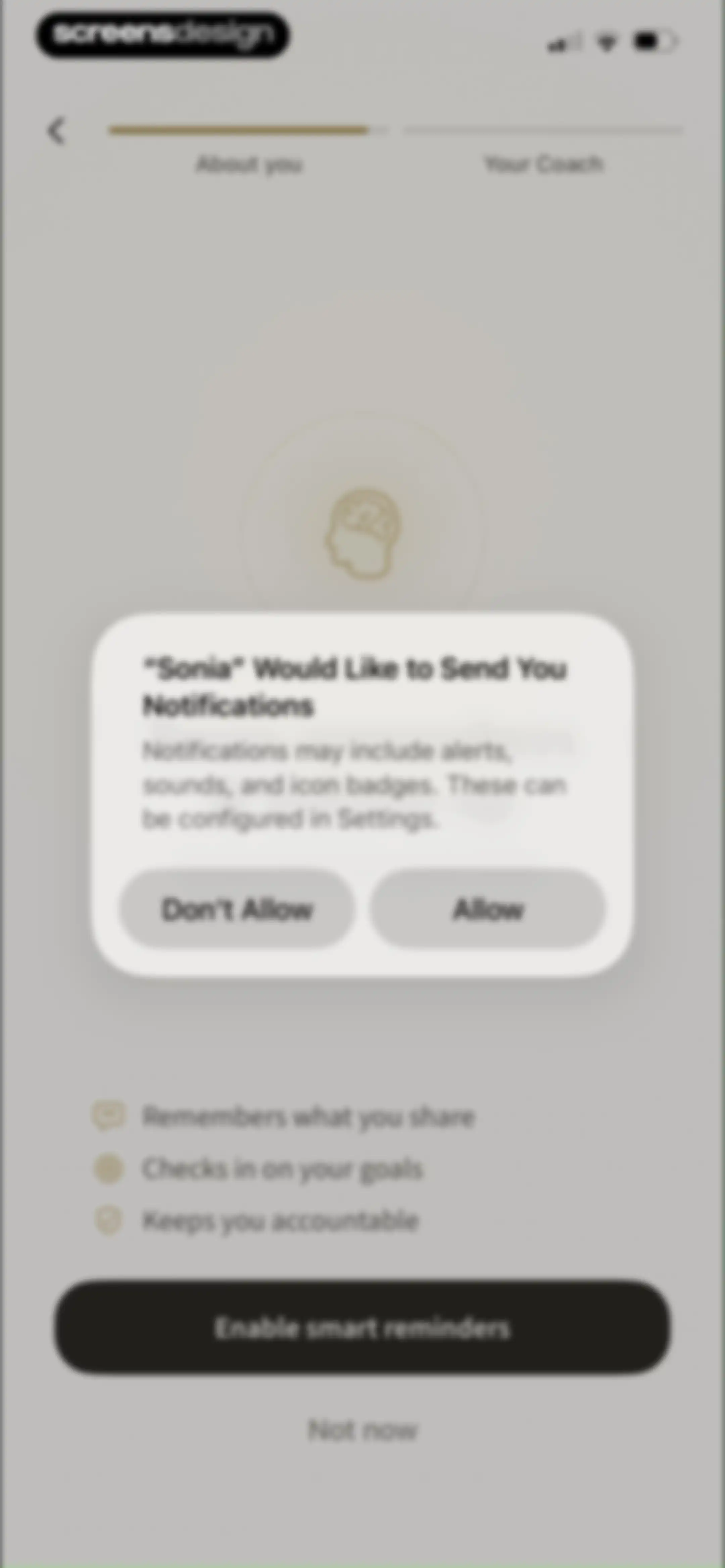Sonia: AI for Mental Health screen 22