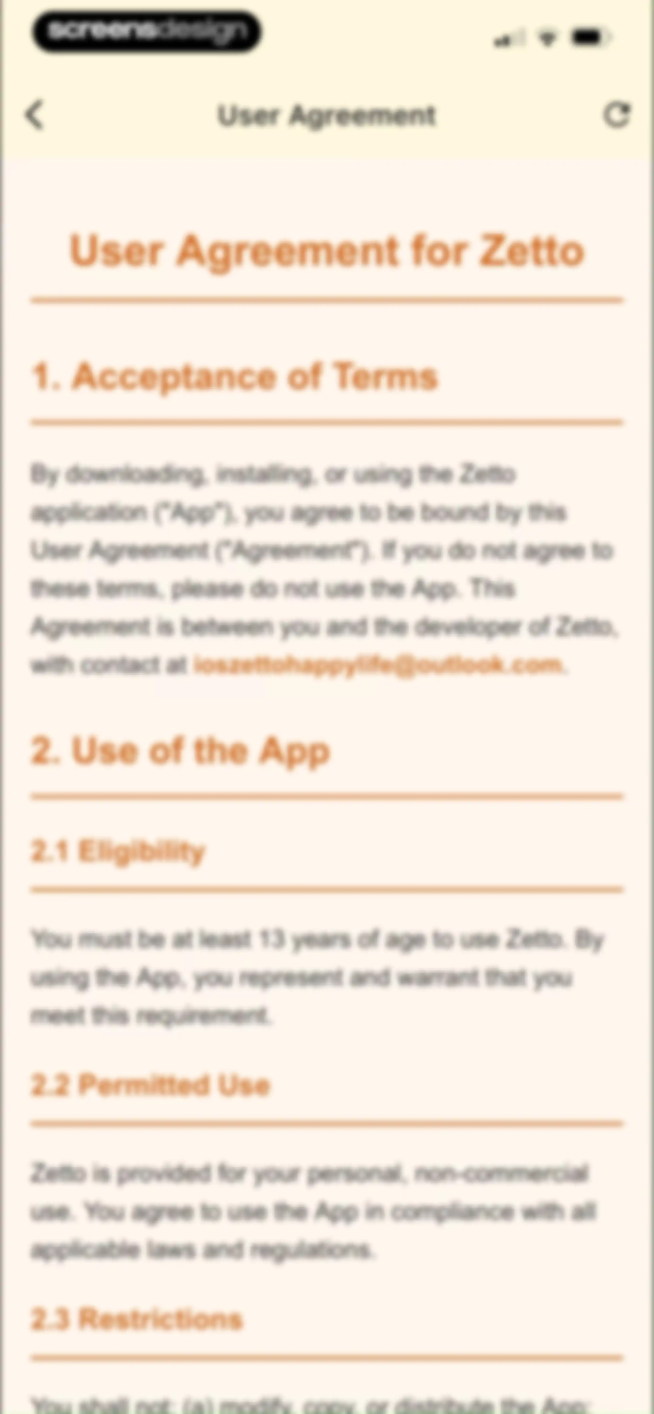 Zetto screen 31