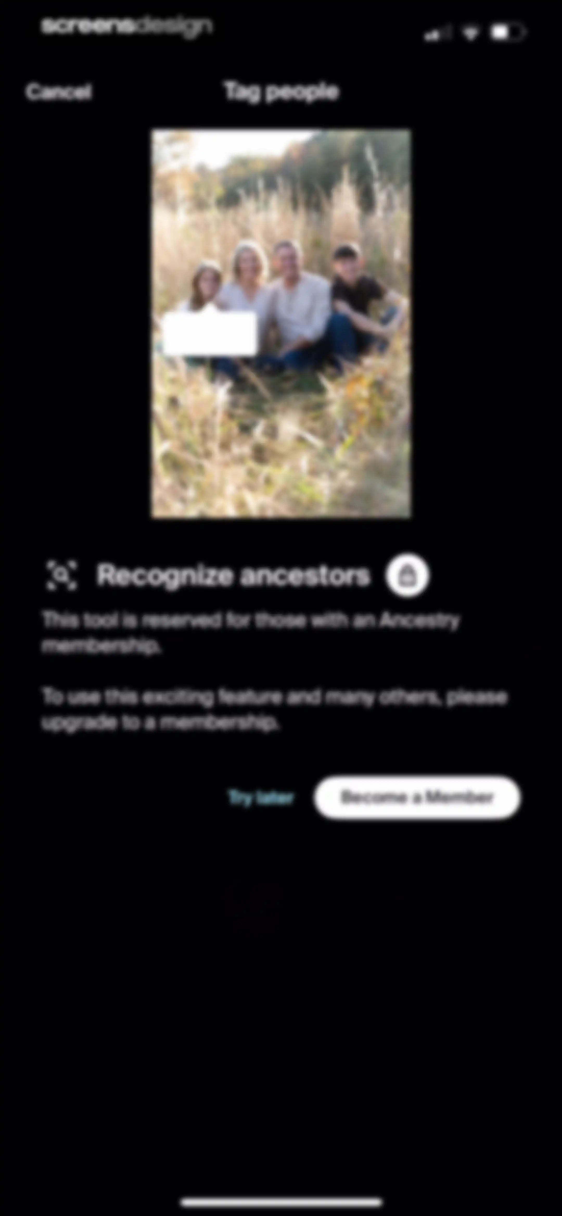 Ancestry: Family History & DNA screen 221