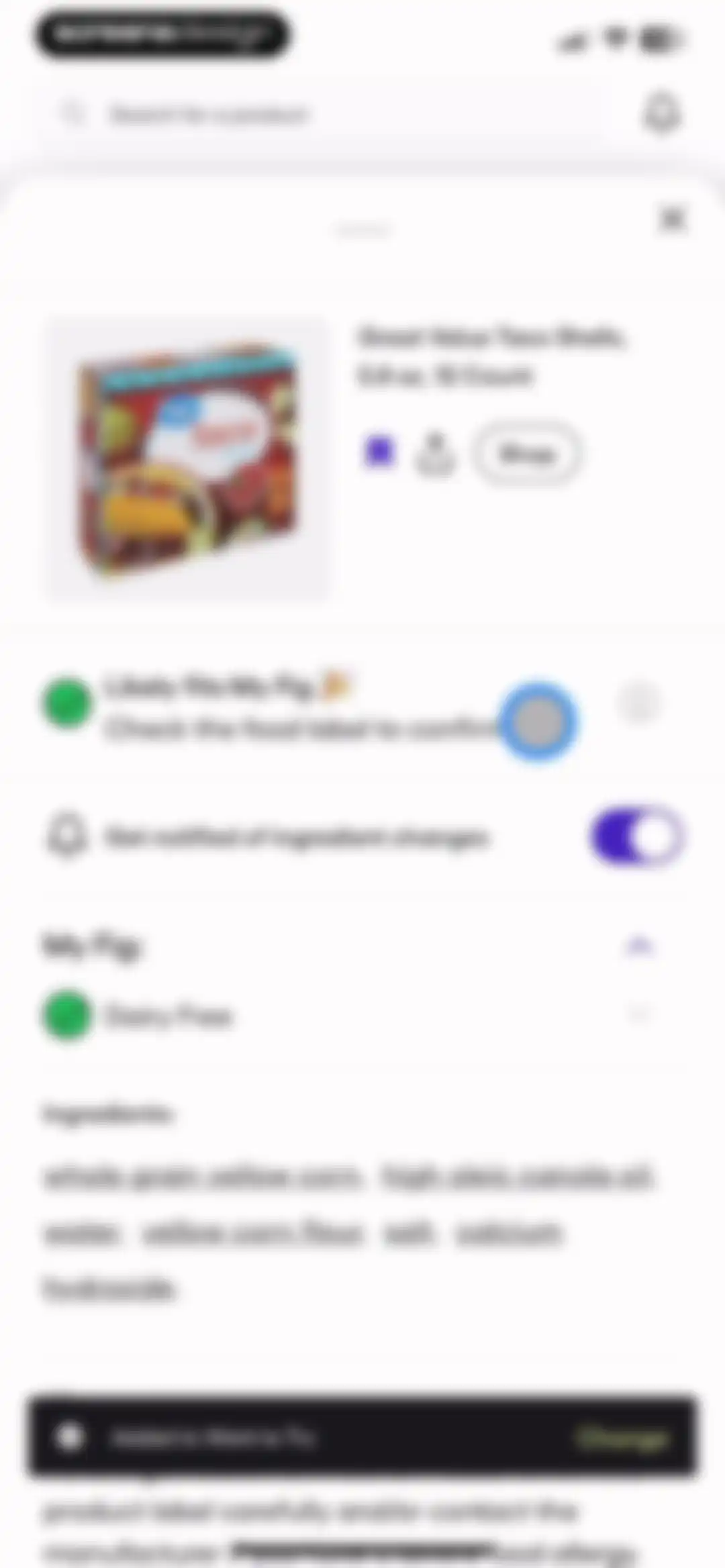 Fig: Food Scanner & Guide screen 35