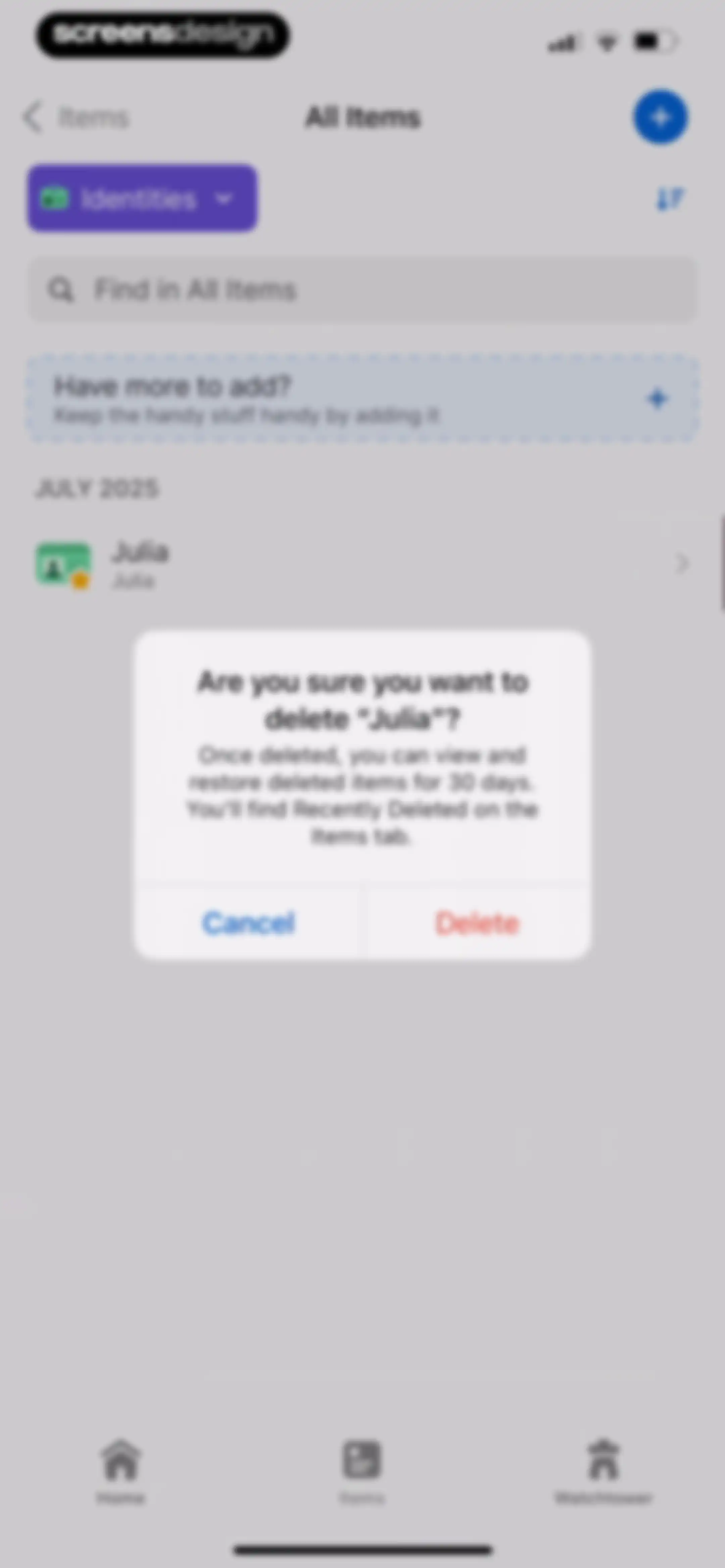 1Password: Password Manager screen 104