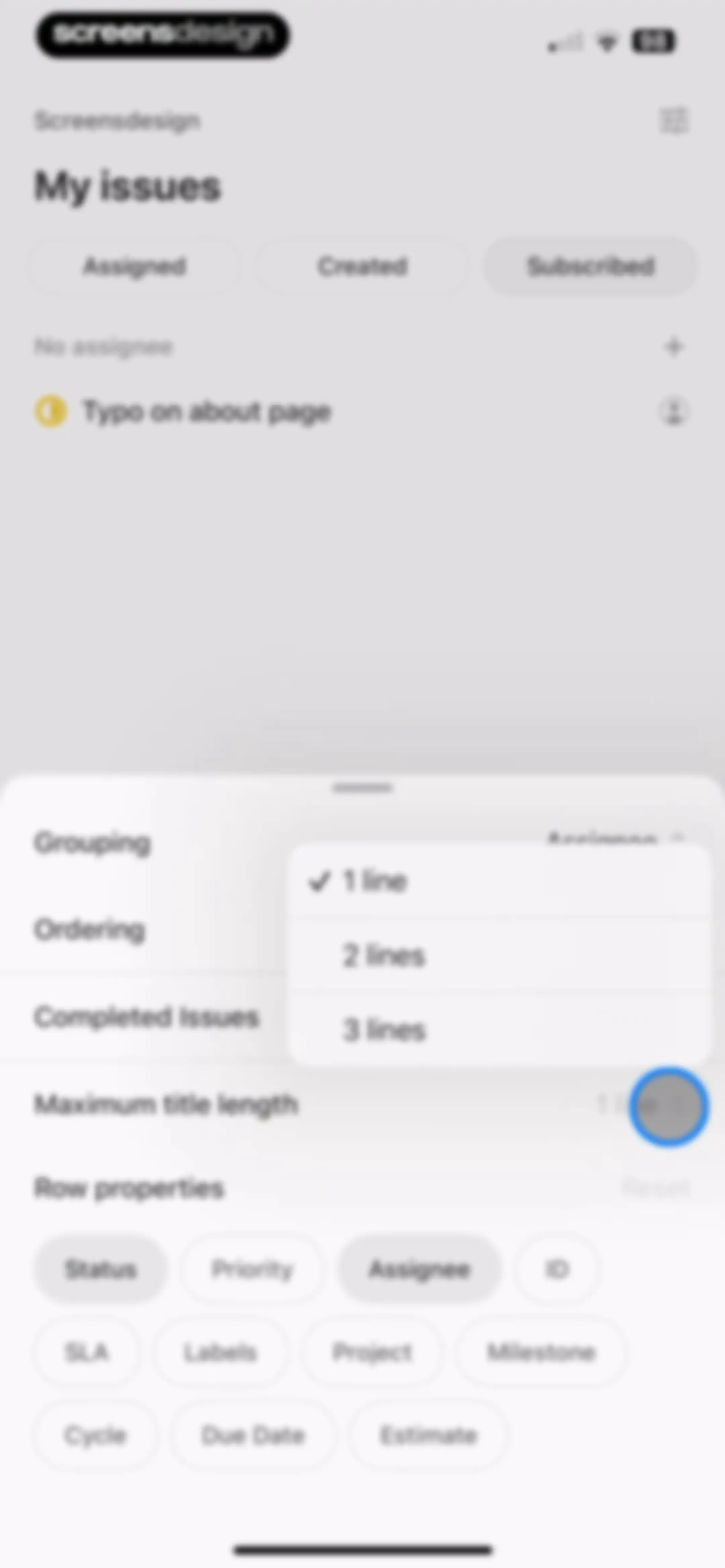 Linear Mobile screen 57