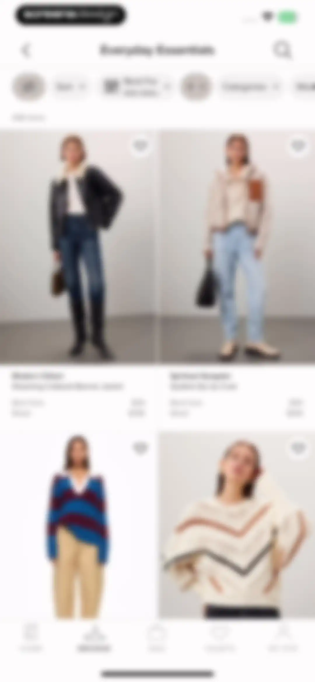 Rent the Runway (RTR) screen 50