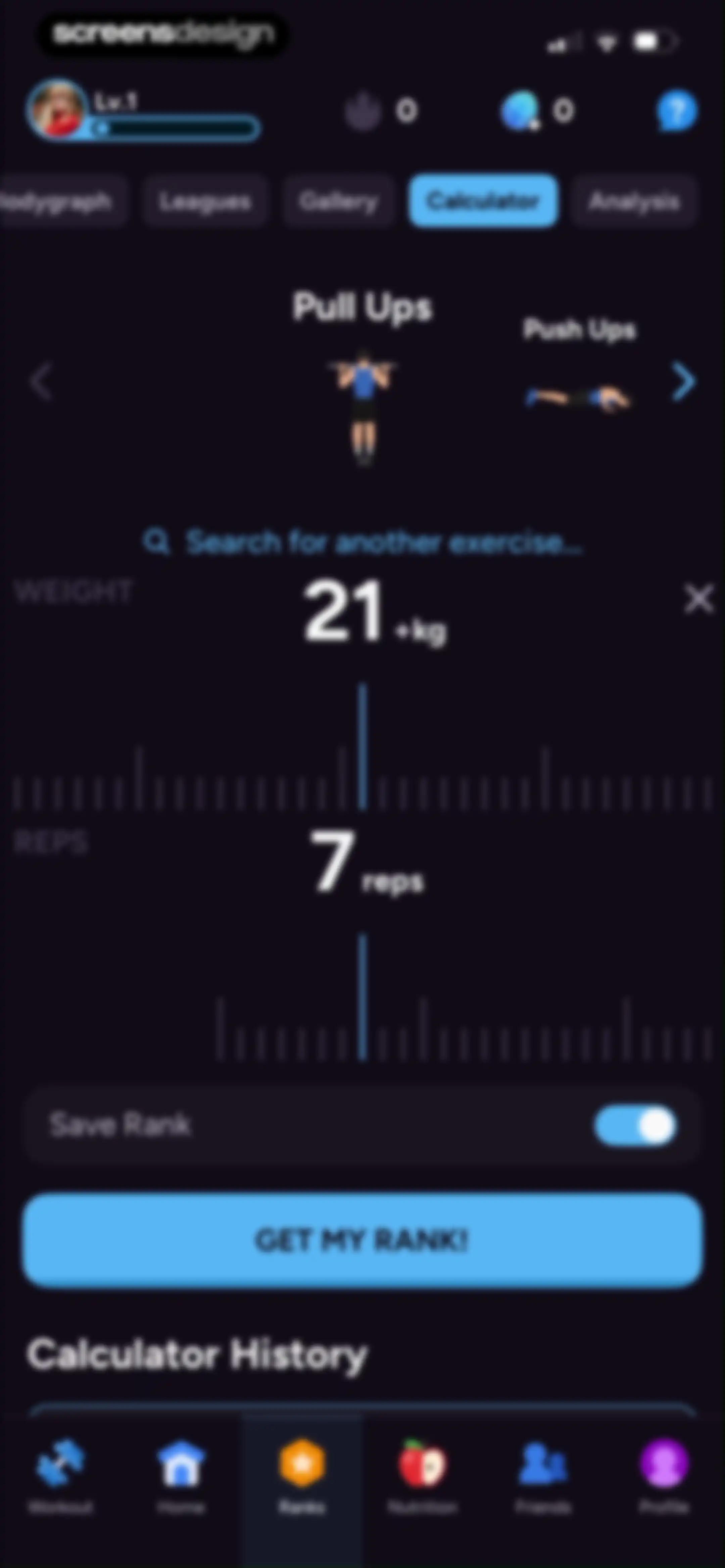 Liftoff - Ranked Gym Workouts screen 240