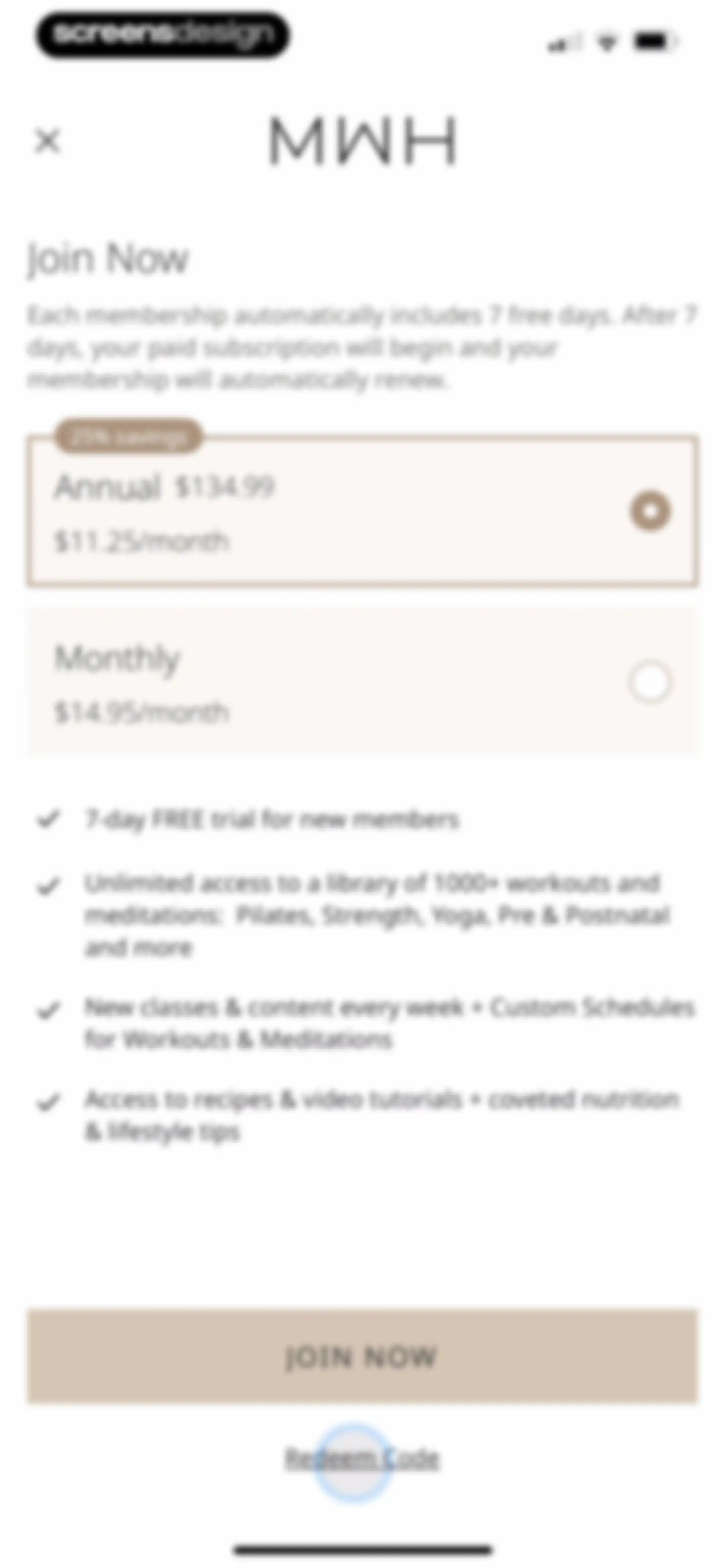 MWH: Fitness + Wellness screen 9