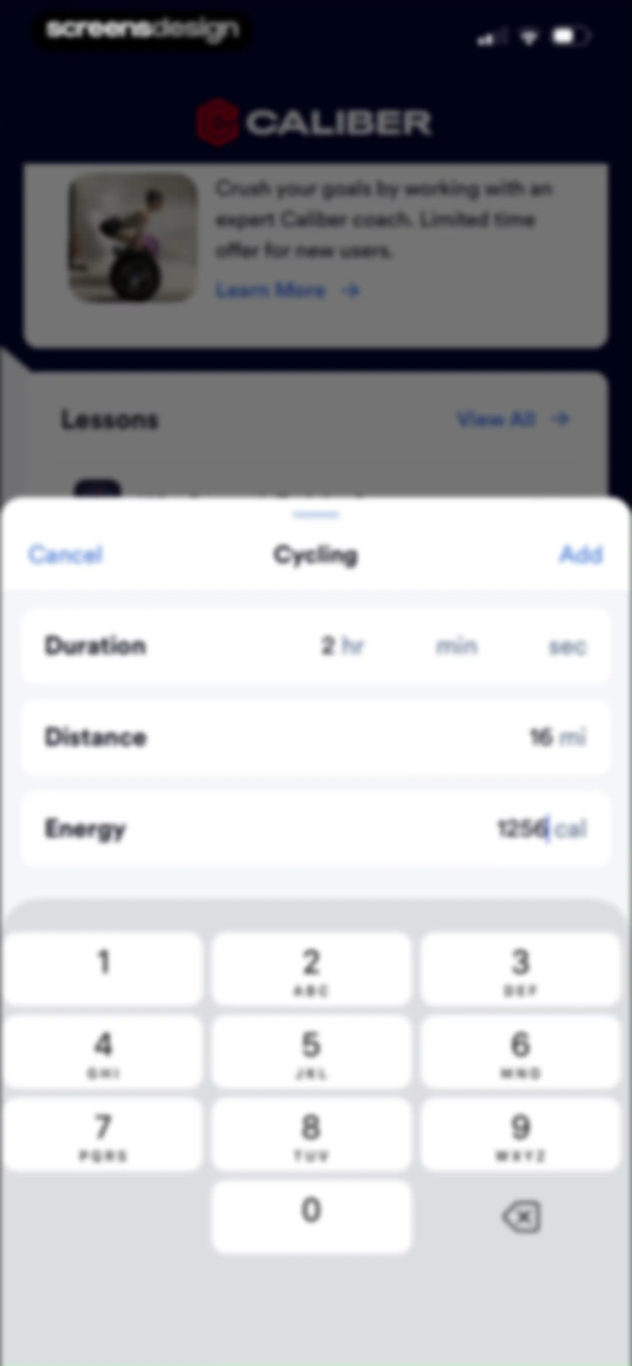Caliber: Strength Training screen 122