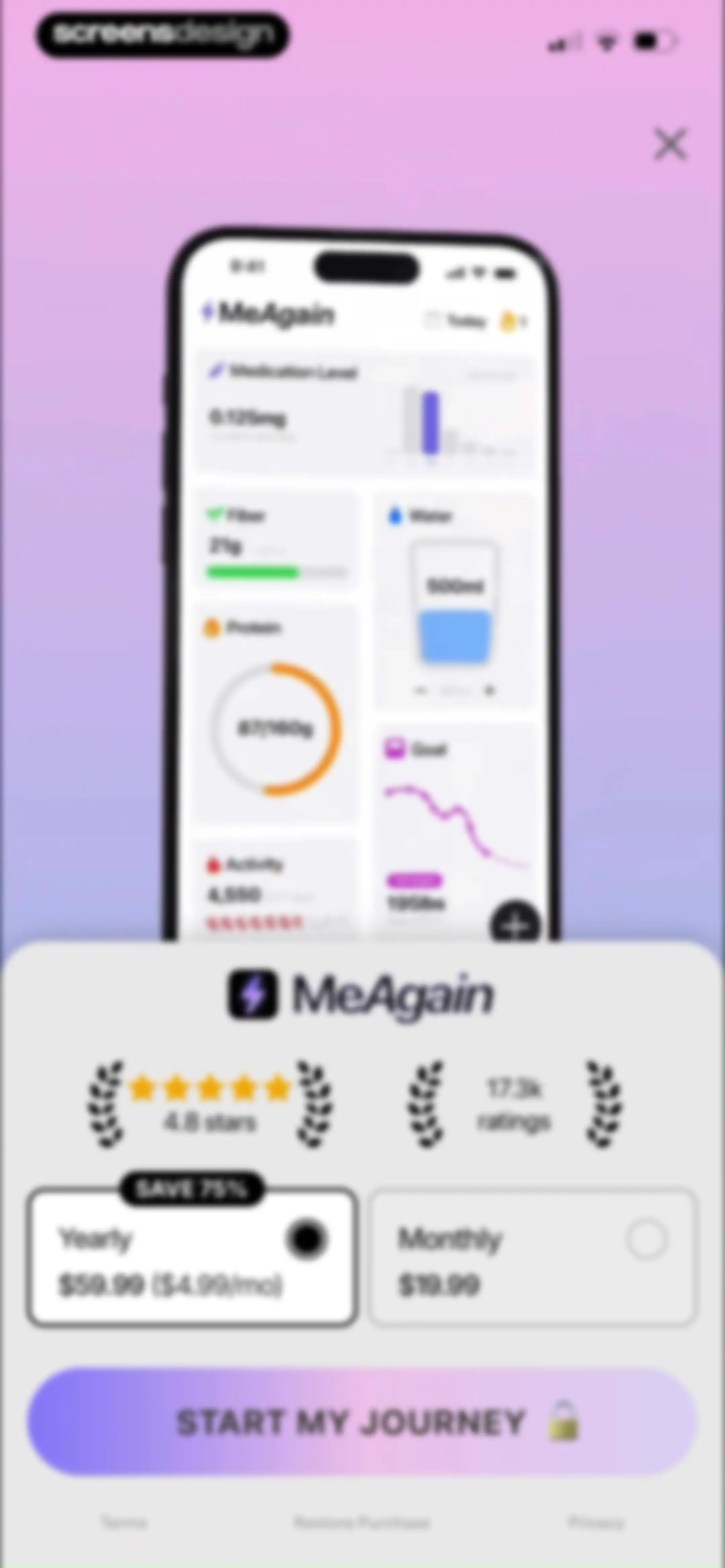 MeAgain: GLP-1 Tracker App screen 116
