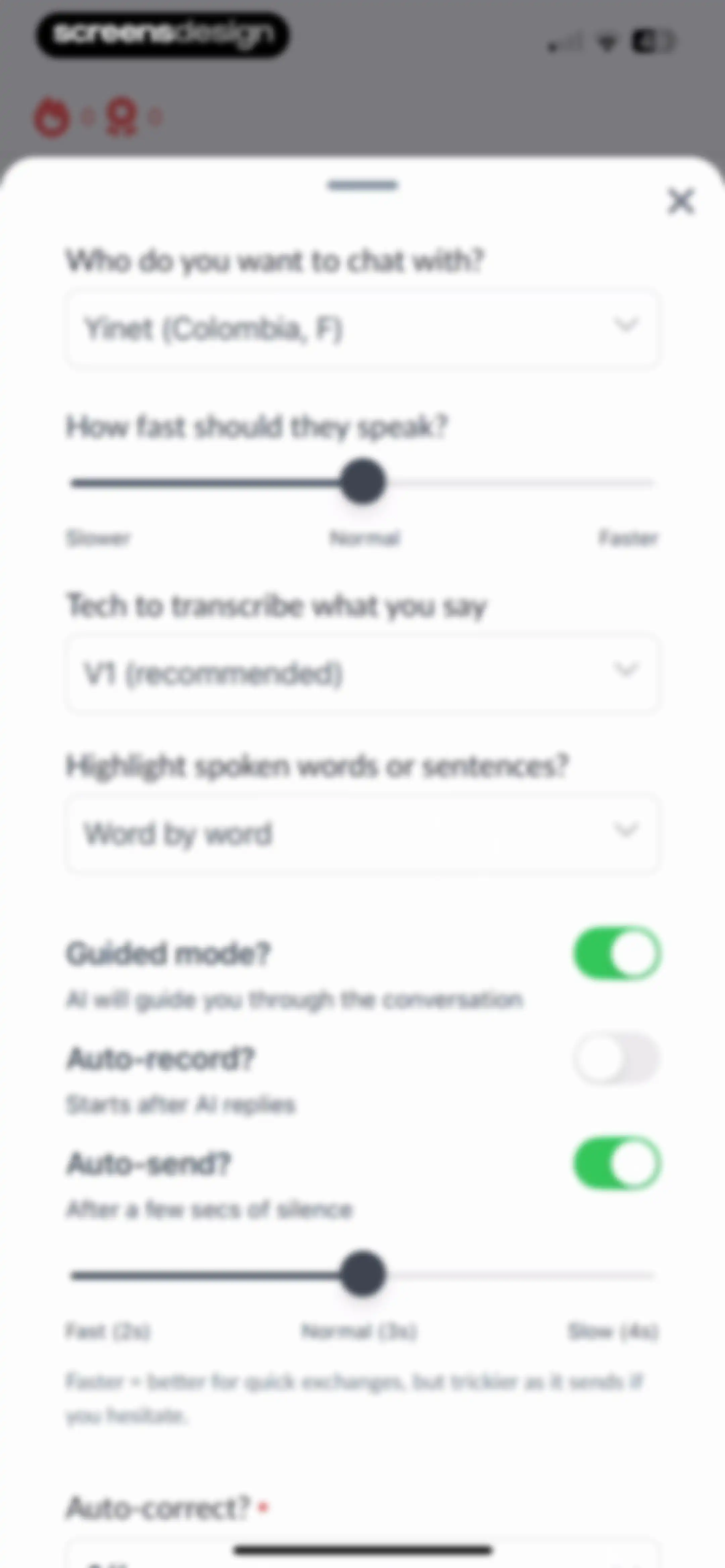 Langua: AI language learning screen 32