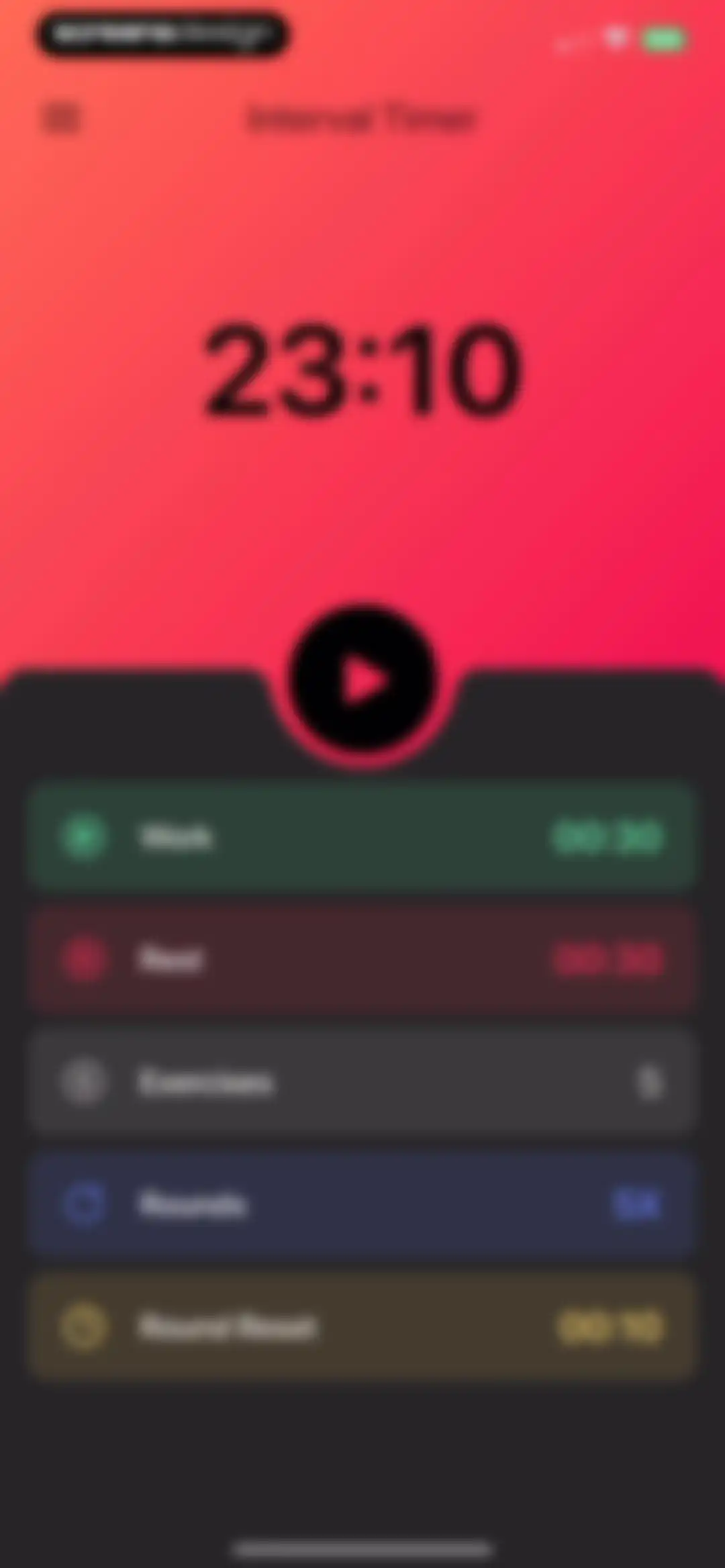 Interval Timer □ HIIT Timer screen 2