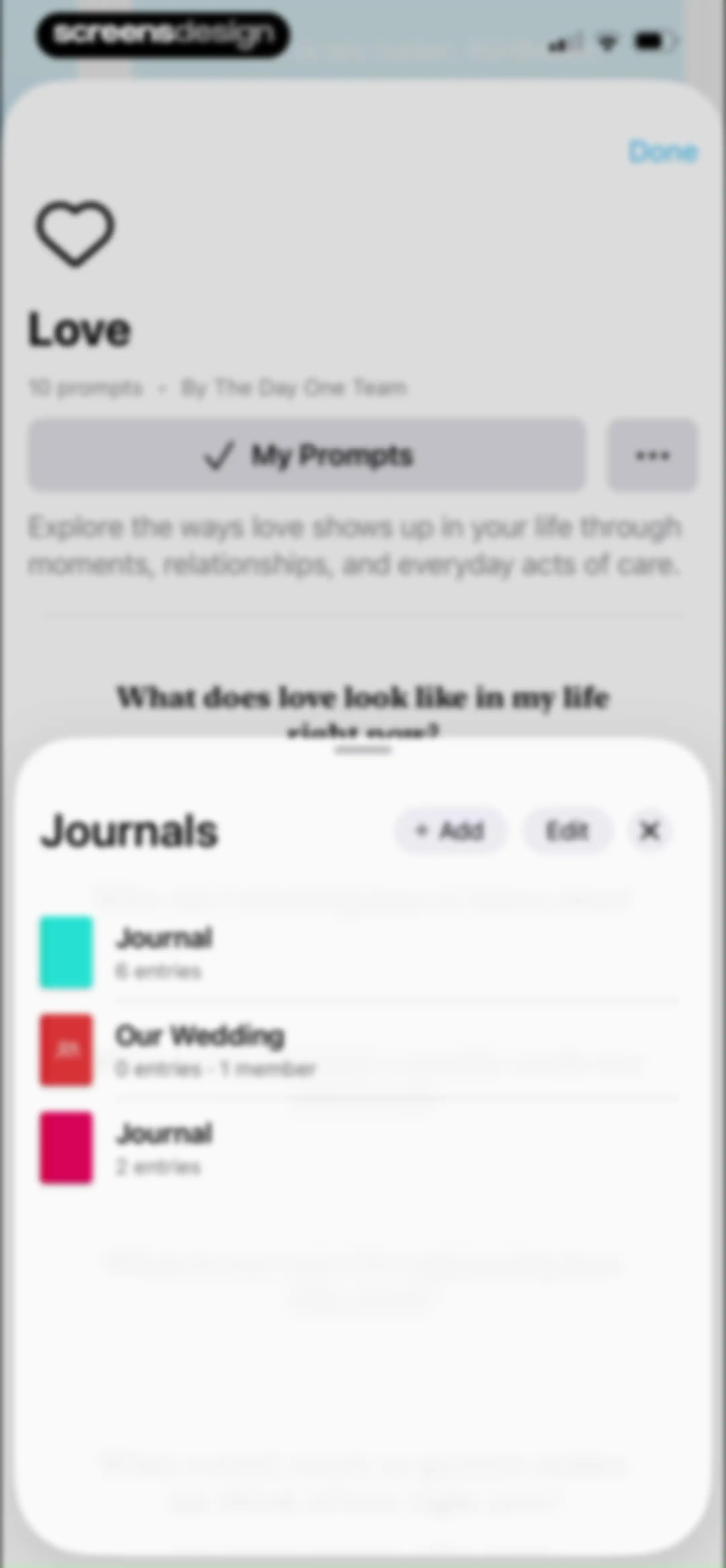 Day One: Daily Journal & Diary screen 105