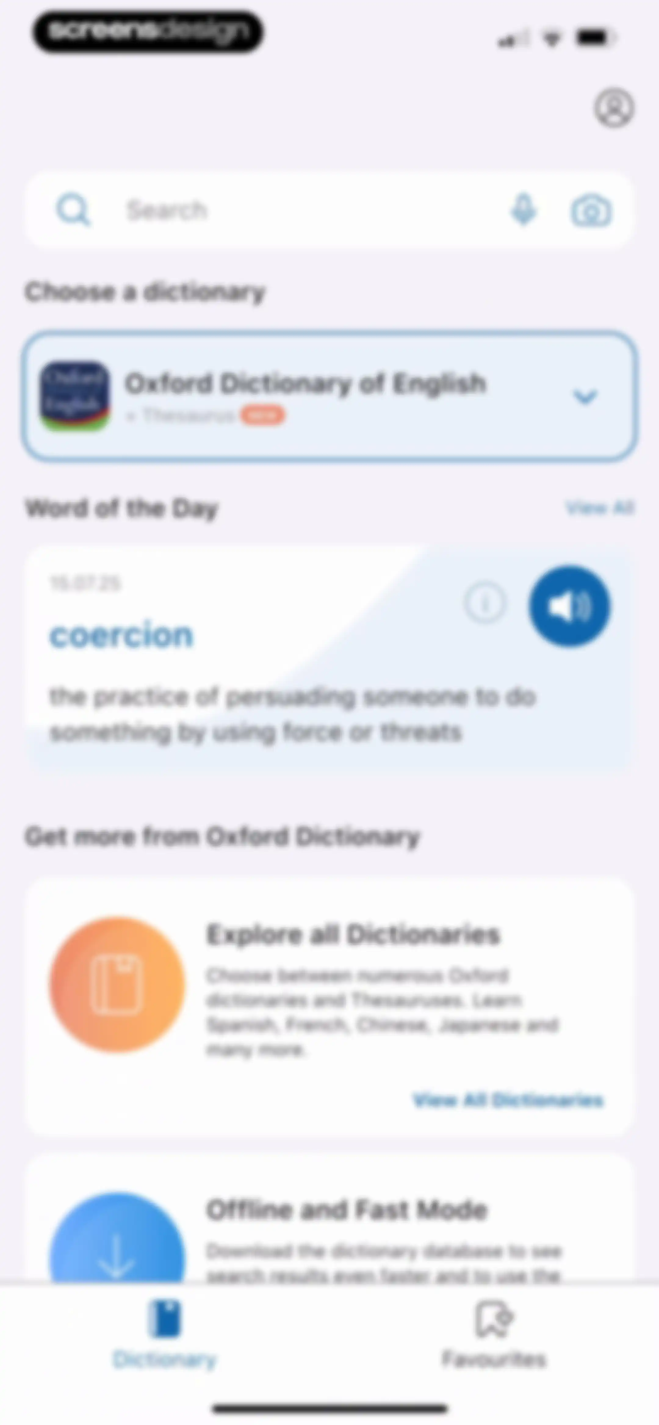 Oxford Dictionary & Thesaurus screen 13