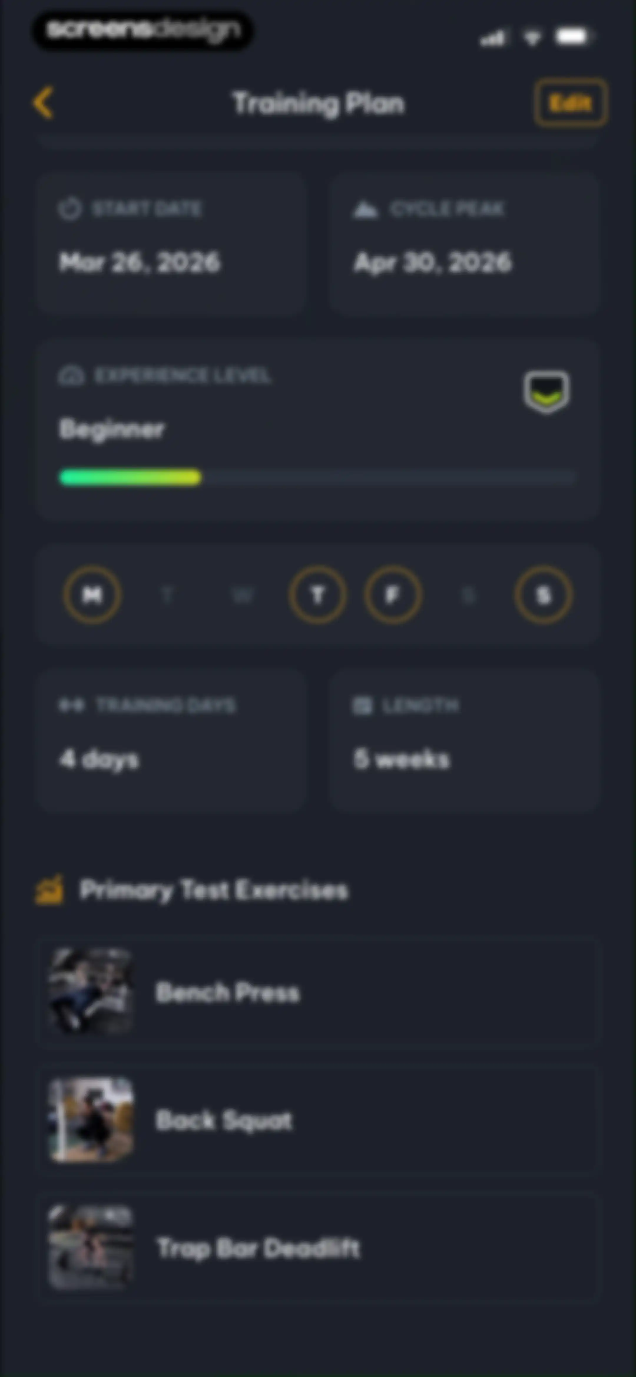 Peak Strength screen 76