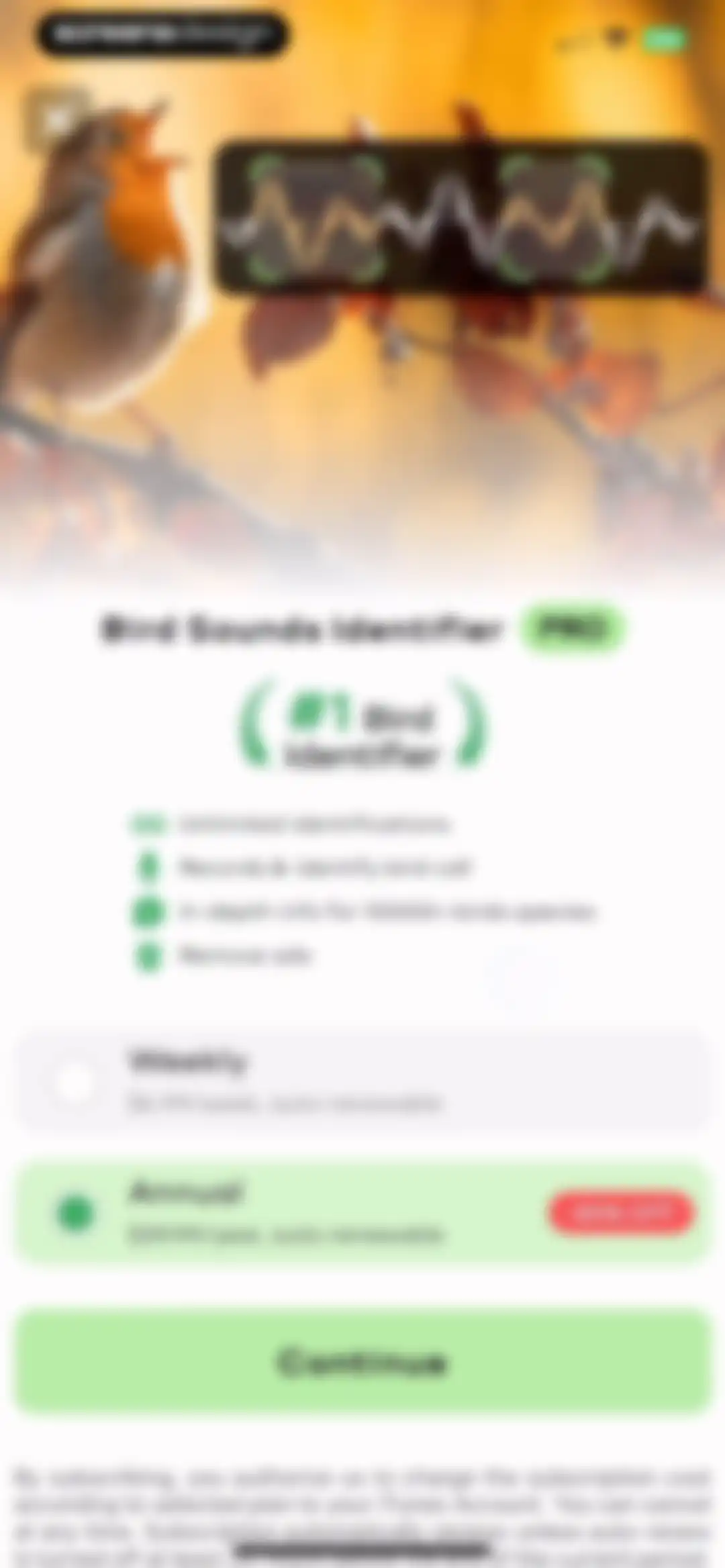 Bird Sounds Identifier Call ID screen 7