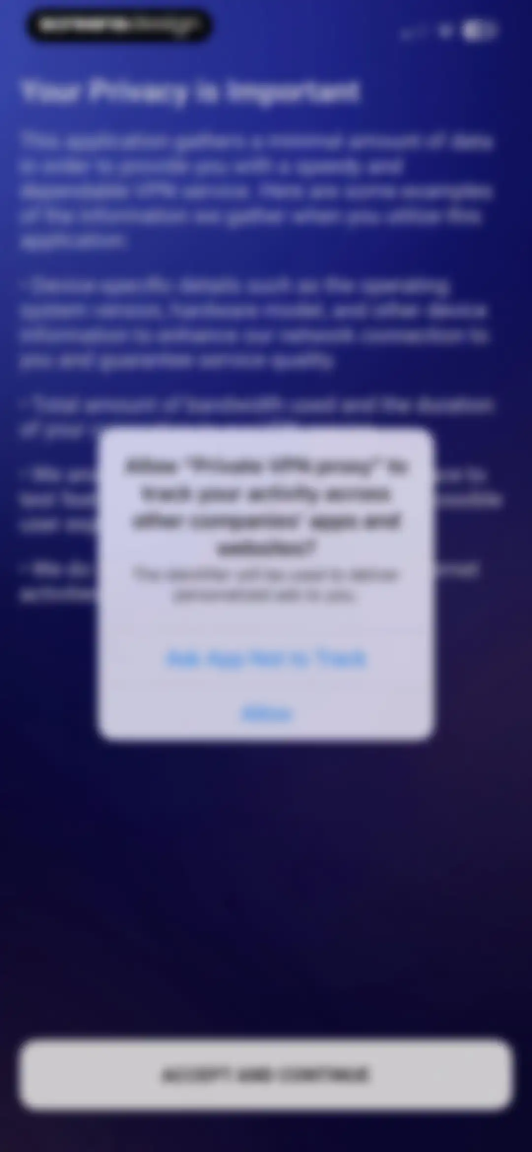 Private VPN Proxy - Easy Start screen 2