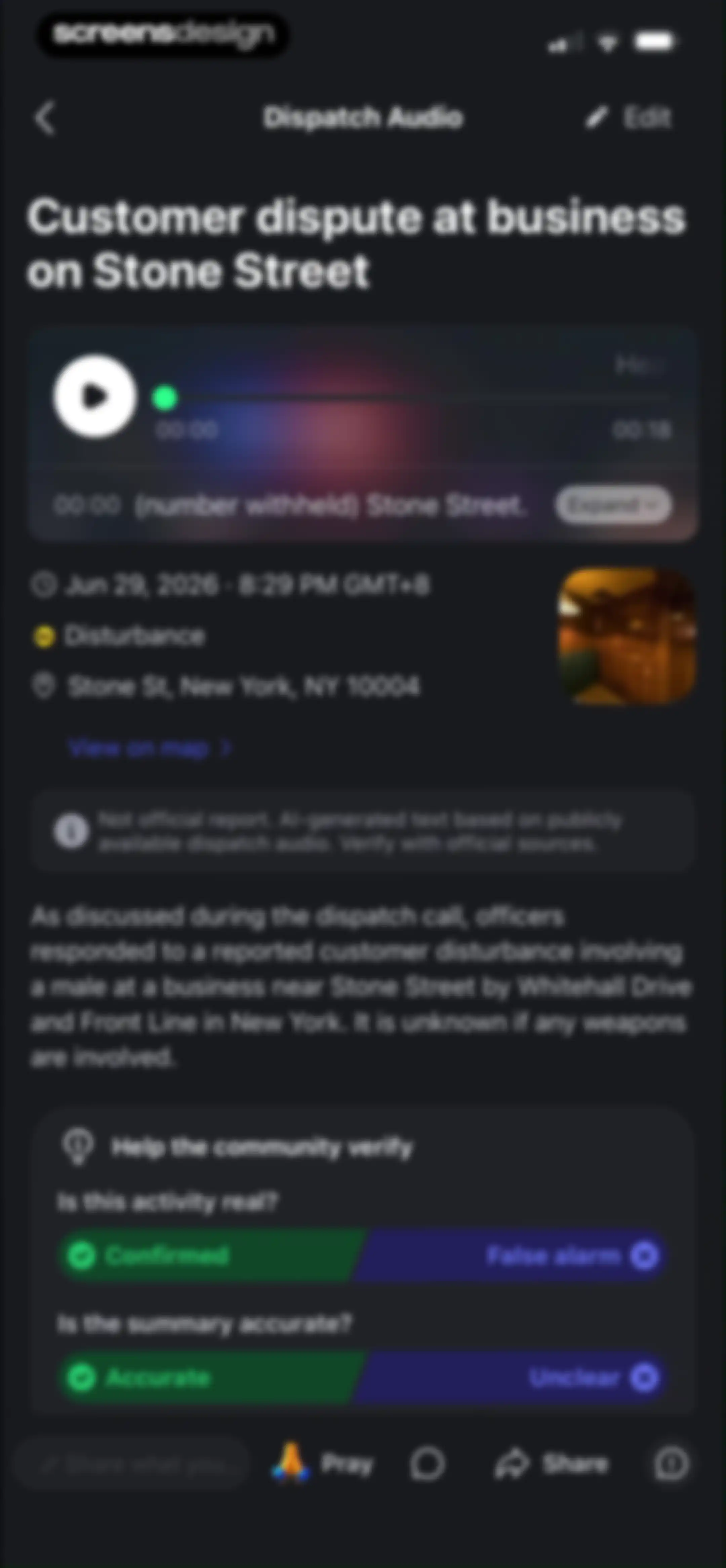 CrimeRadar Dispatch Audio screen 14