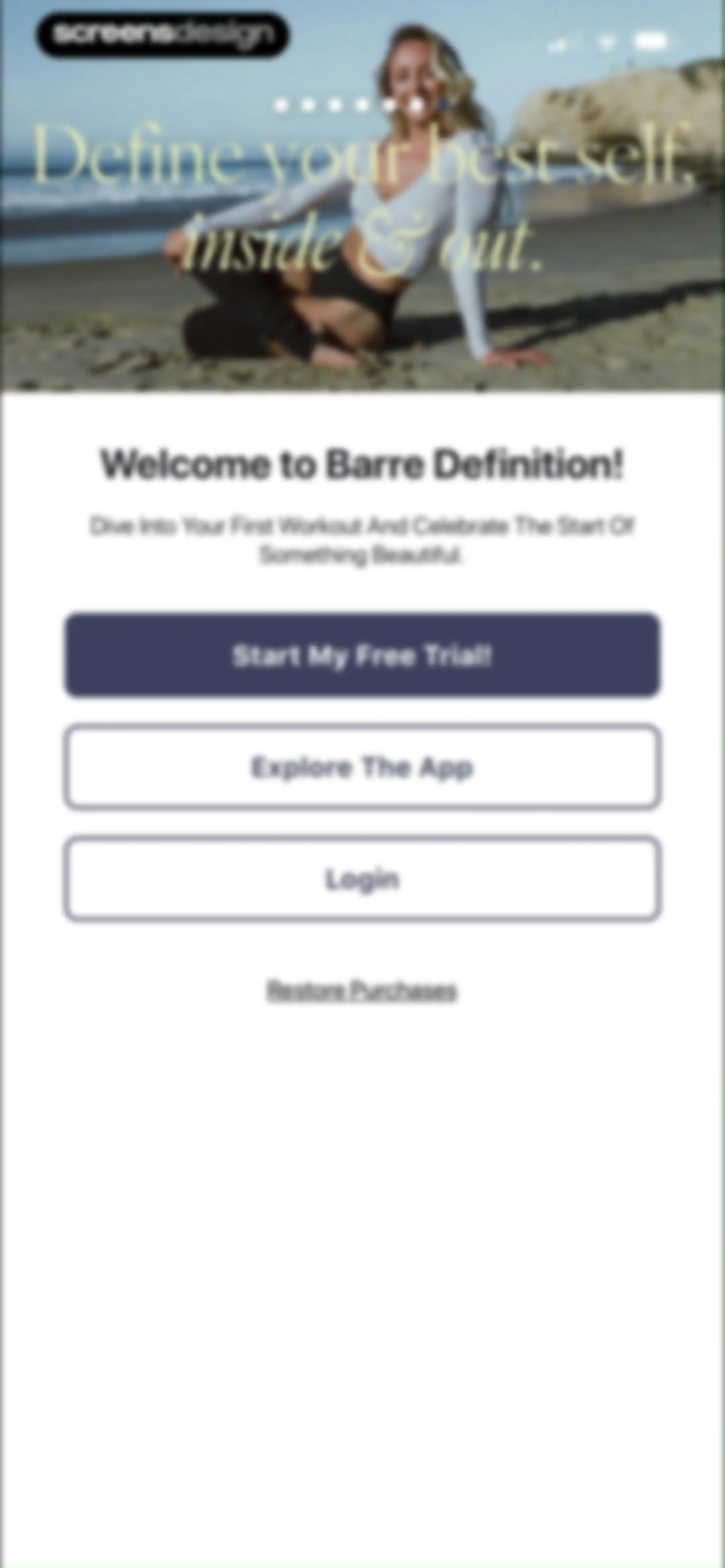 Barre Definition screen 9