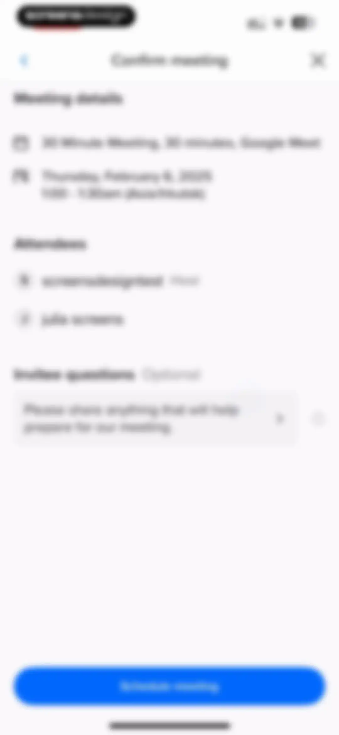 Calendly Mobile screen 89