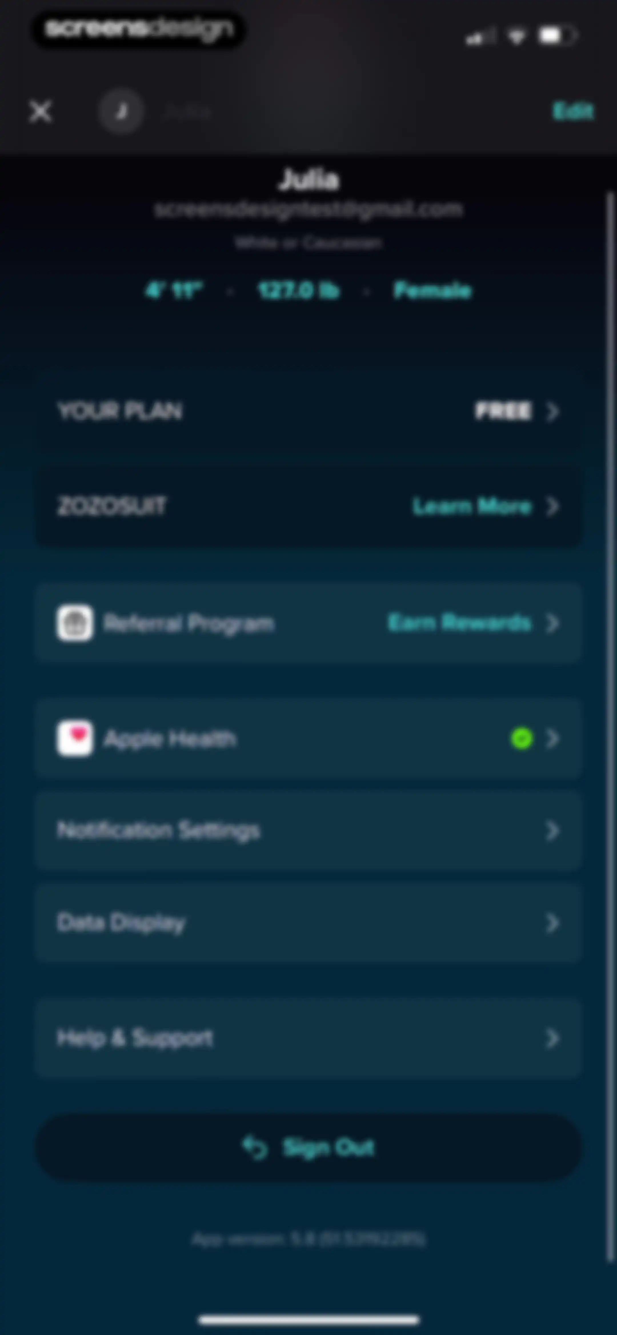 ZOZOFIT: 3D Body Scanner screen 102