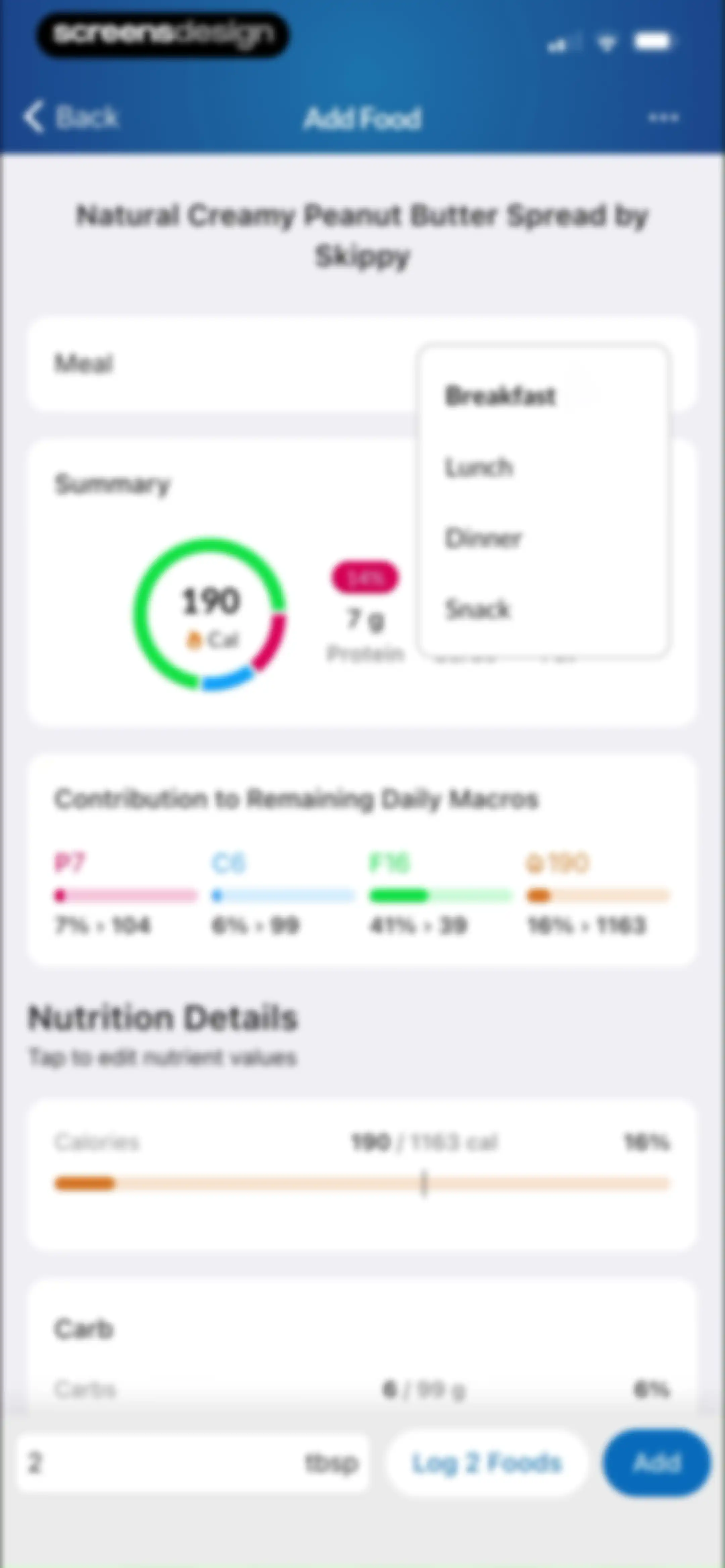 MacrosFirst - Macro Tracker screen 50