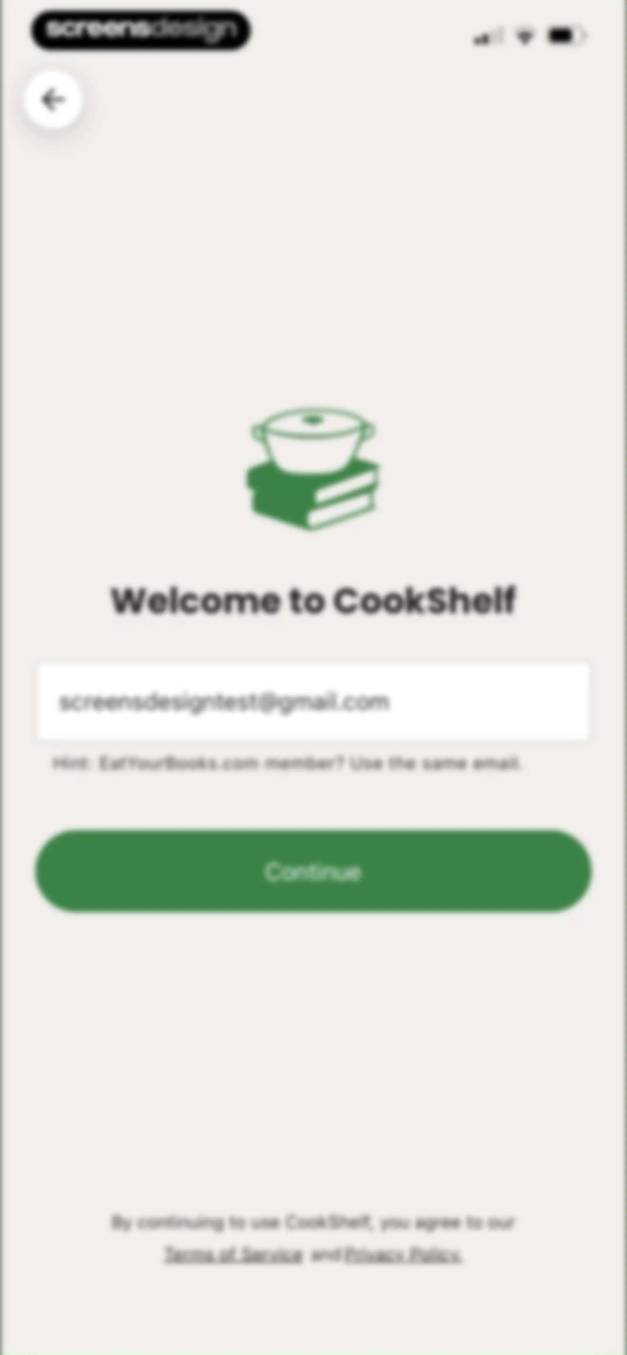 CookShelf: Search Cookbooks screen 14