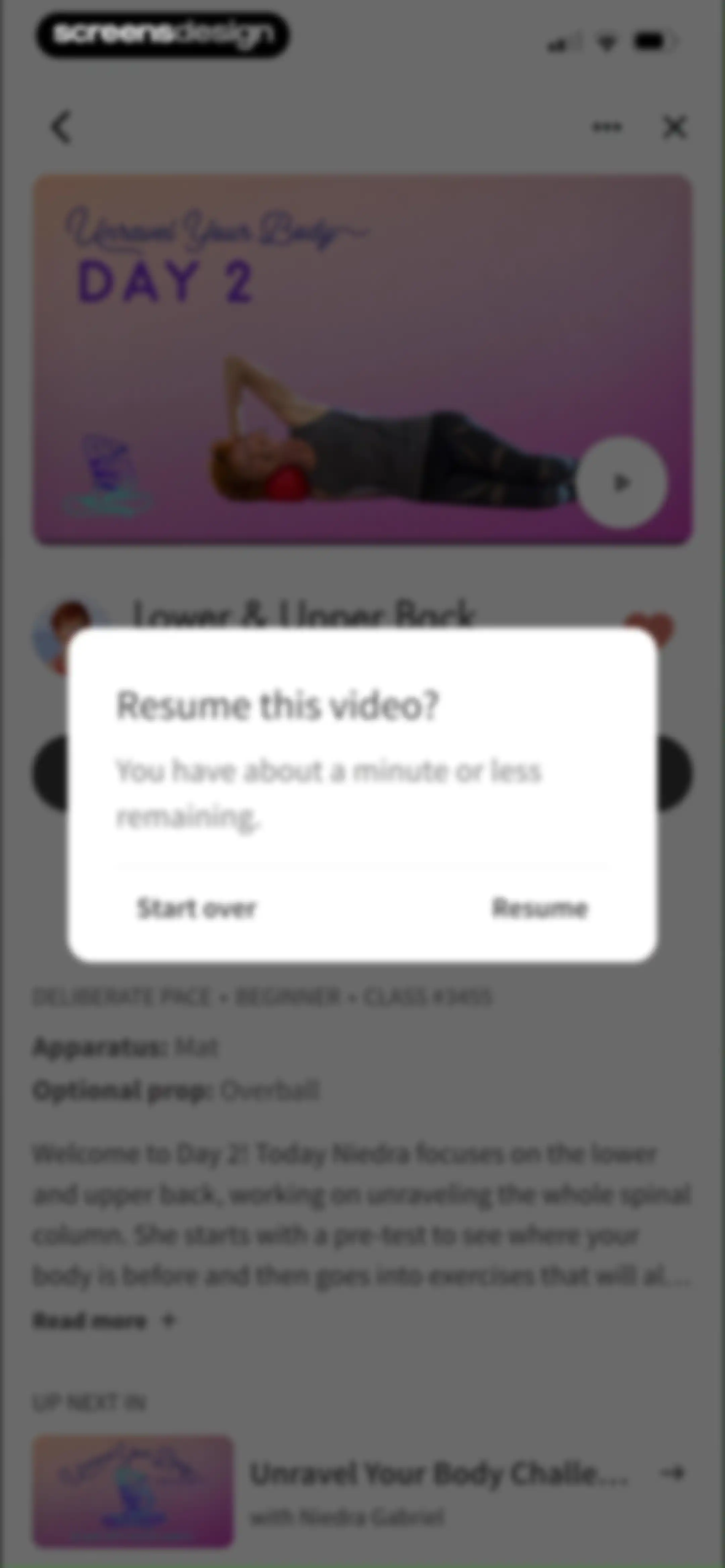 Pilates Anytime | Workouts screen 24