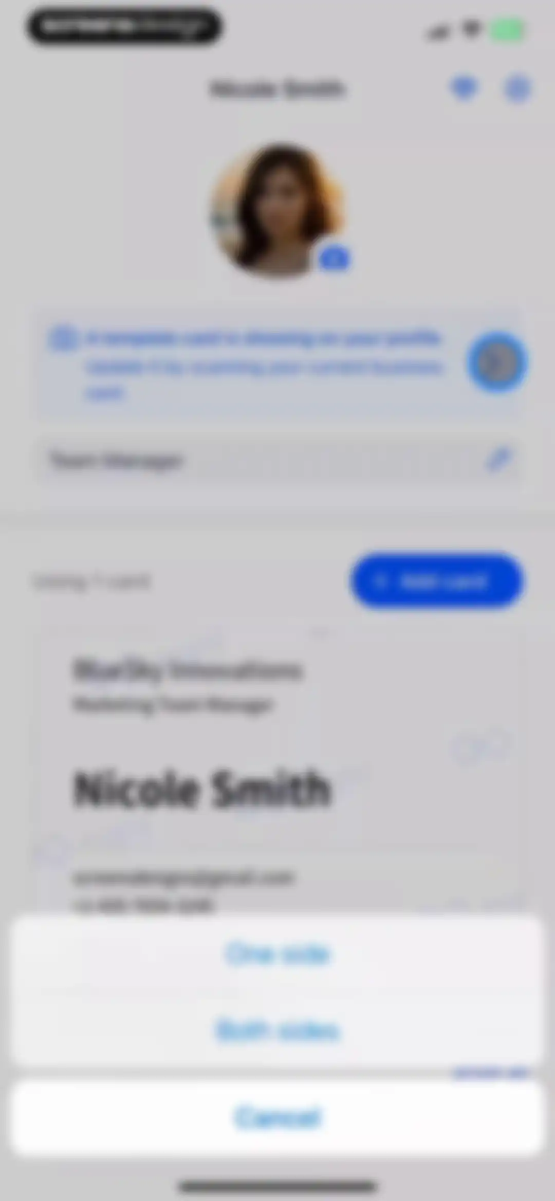 Eight: Business Card Manager screen 55