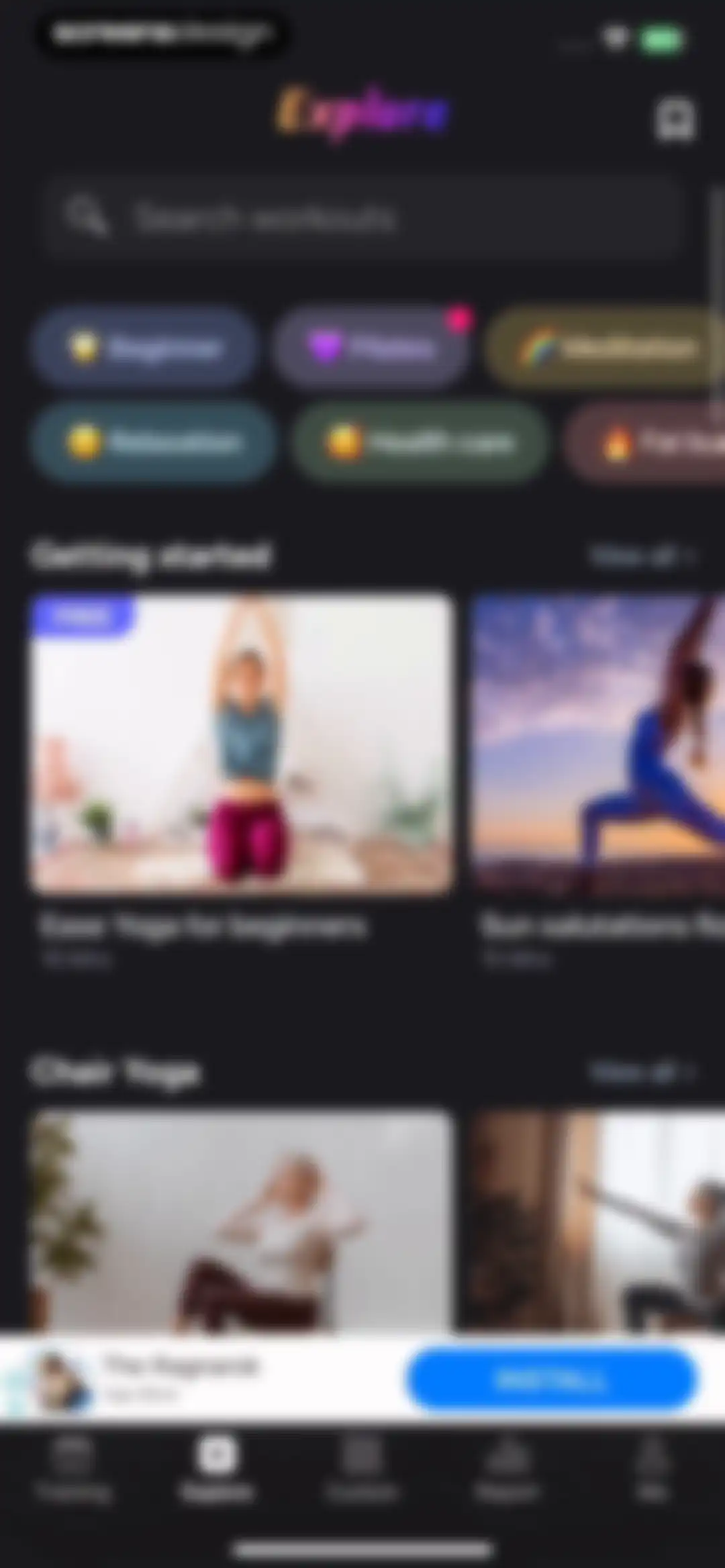 Yoga for Beginners, Pilates+ screen 104