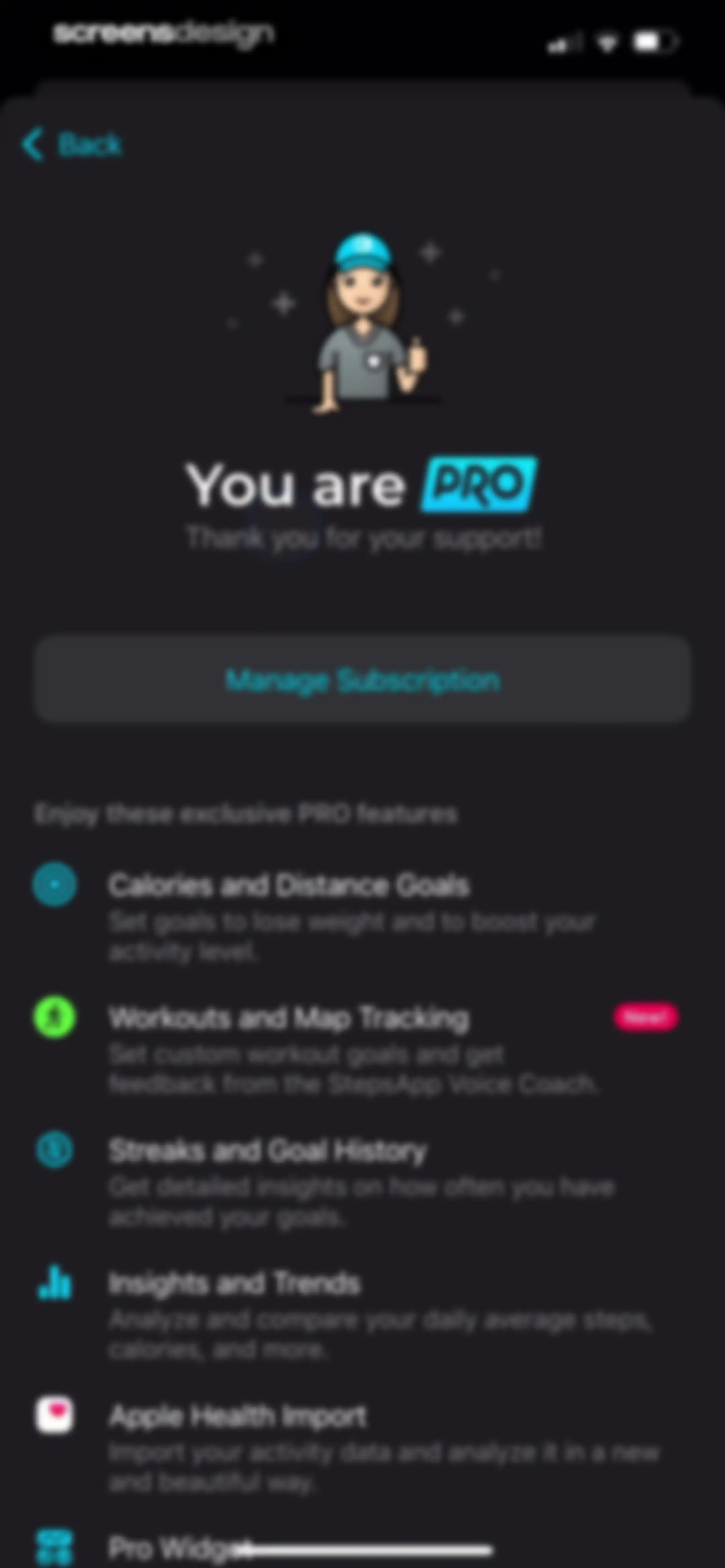 StepsApp Pedometer screen 157