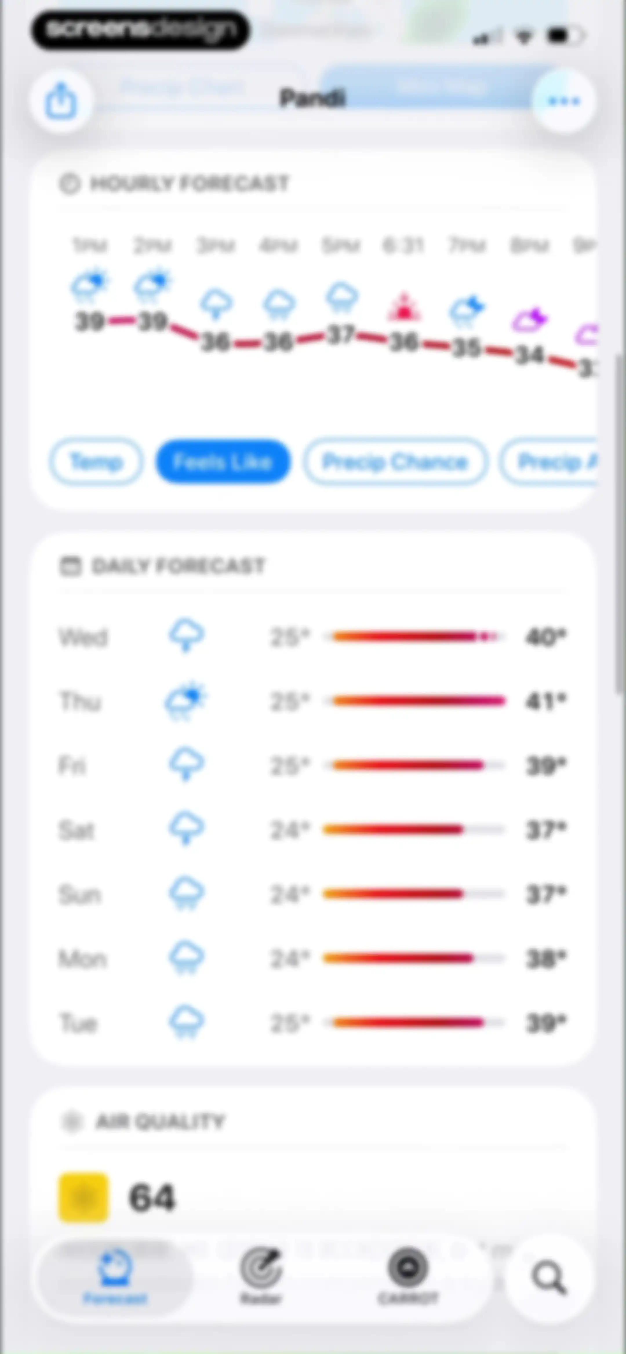 CARROT Weather: Alerts & Radar screen 48