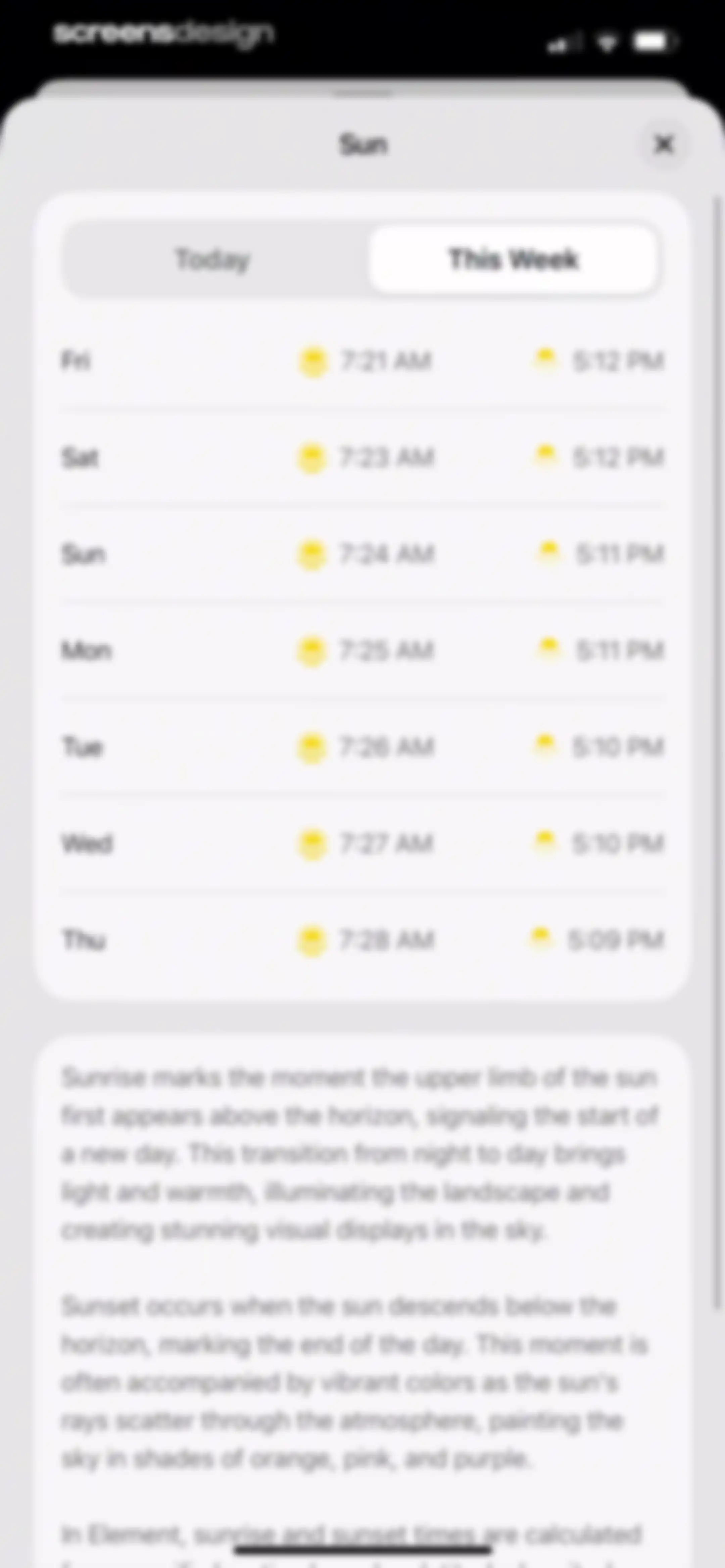 Element: Weather Radar screen 58