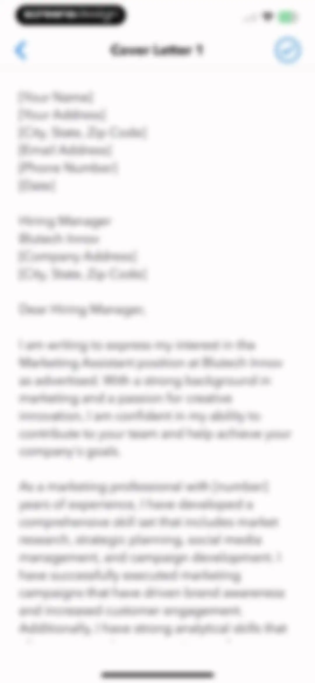 Resume Builder⁺ screen 35