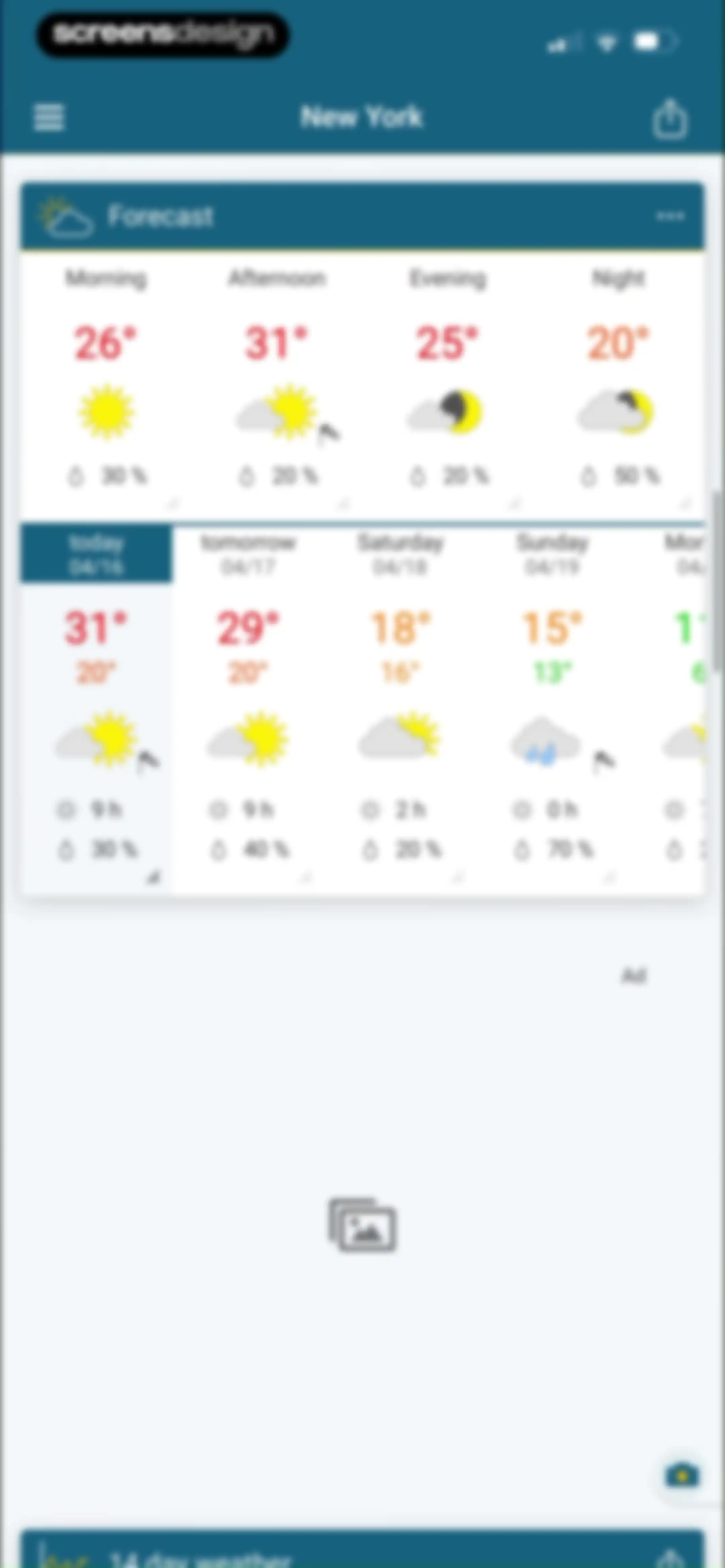 Weather & Radar screen 37