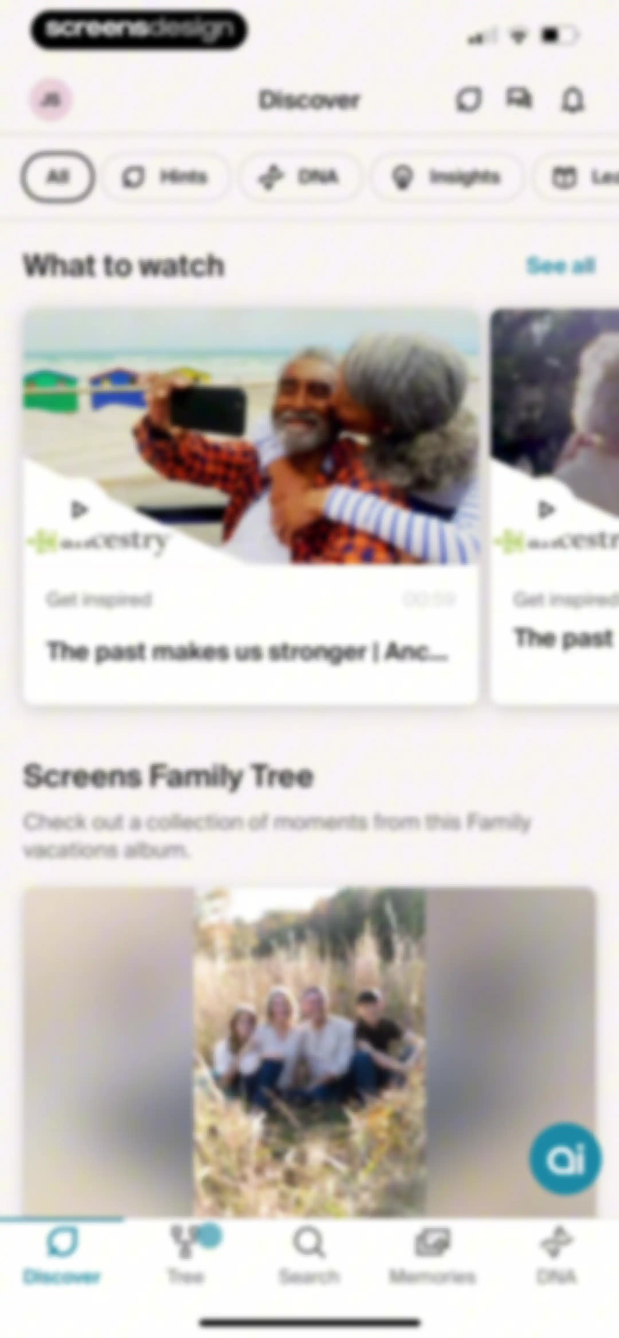 Ancestry: Family History & DNA screen 149