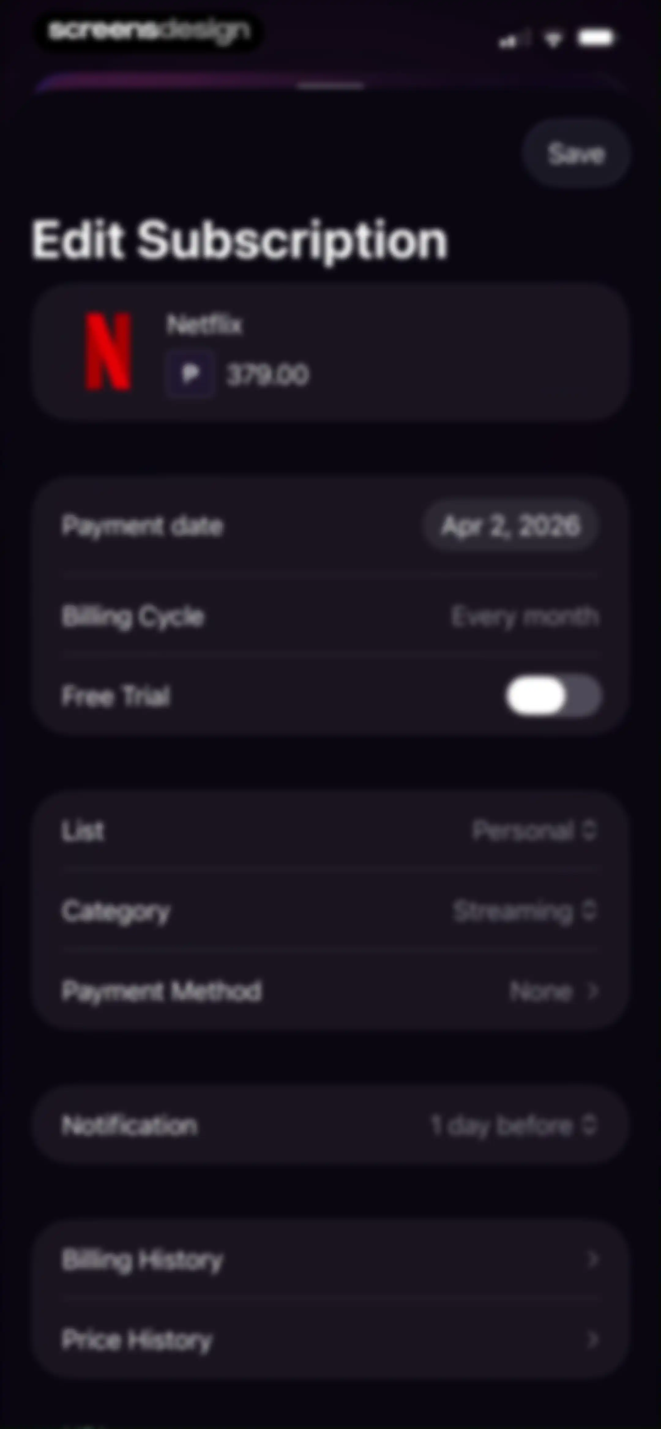 Subscription Manager: Orbit screen 11