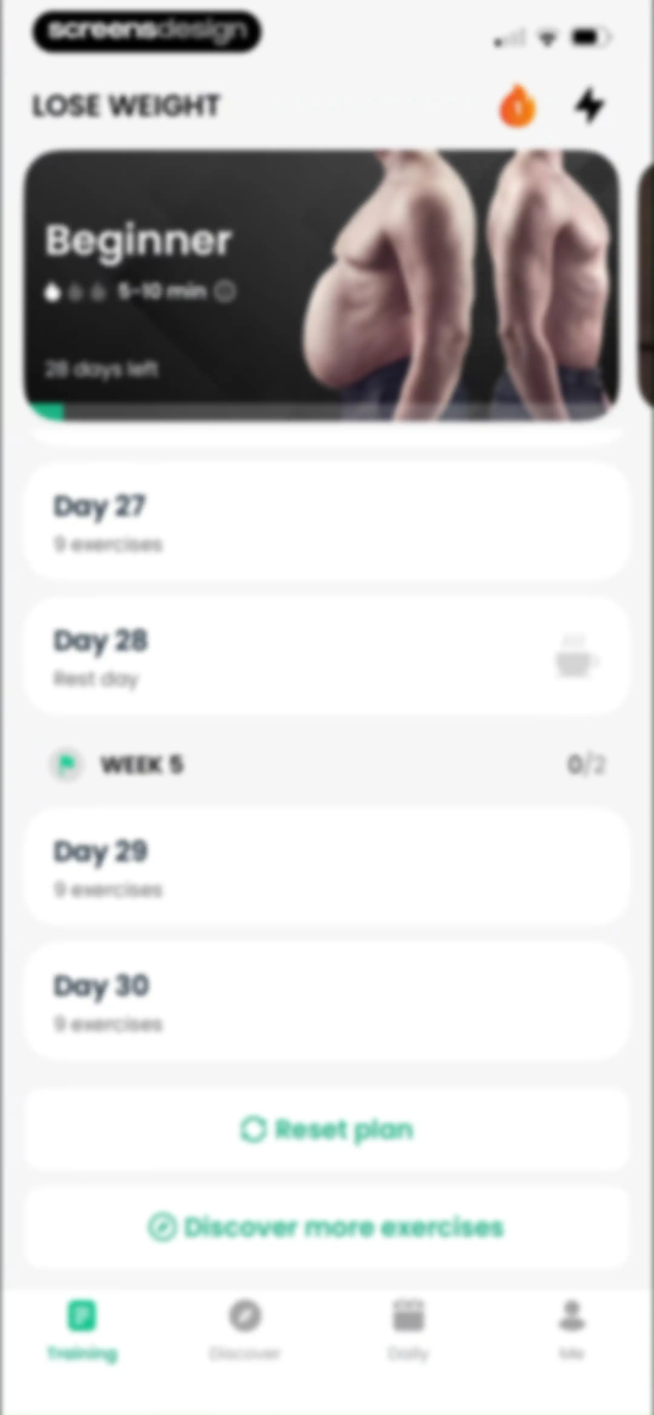 Lose Weight for Men at Home screen 107