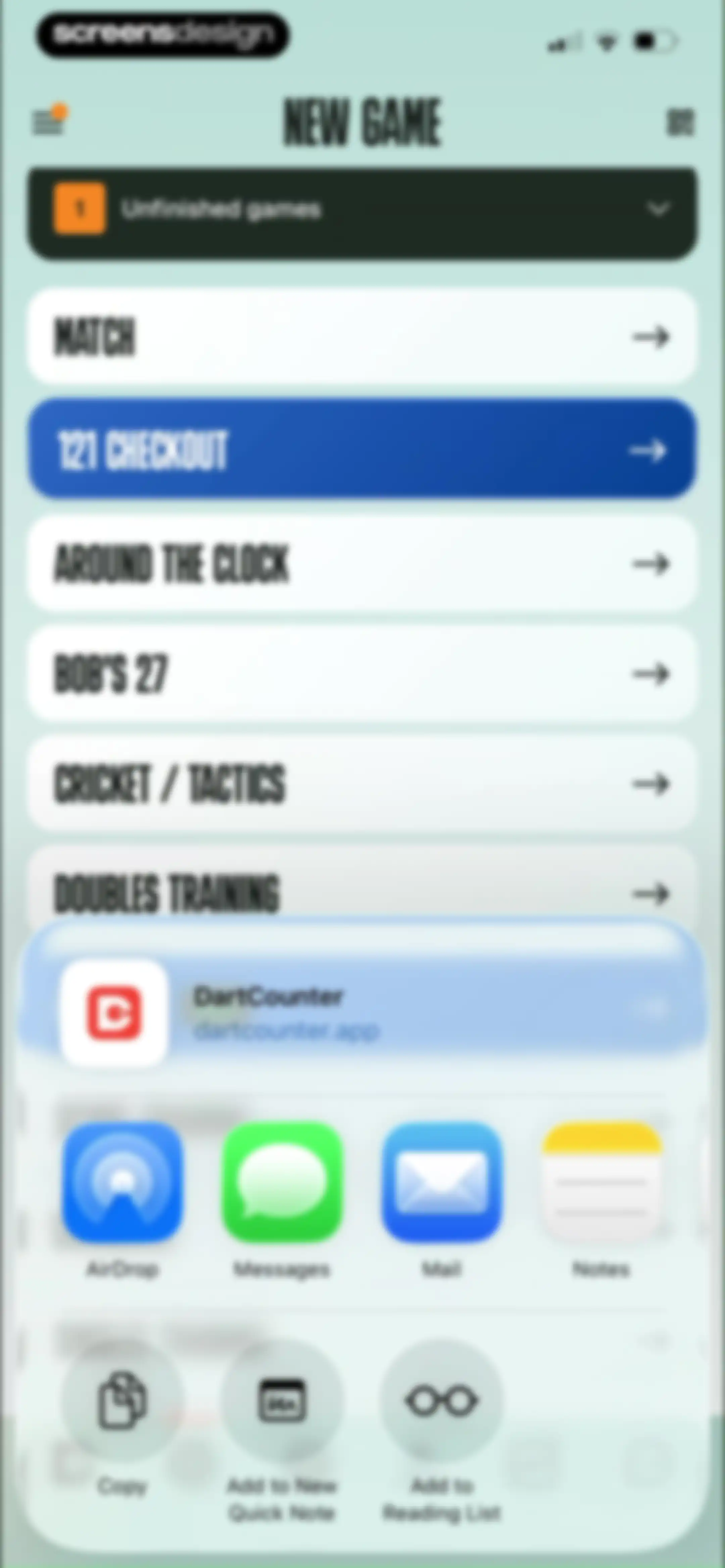 DartCounter screen 65