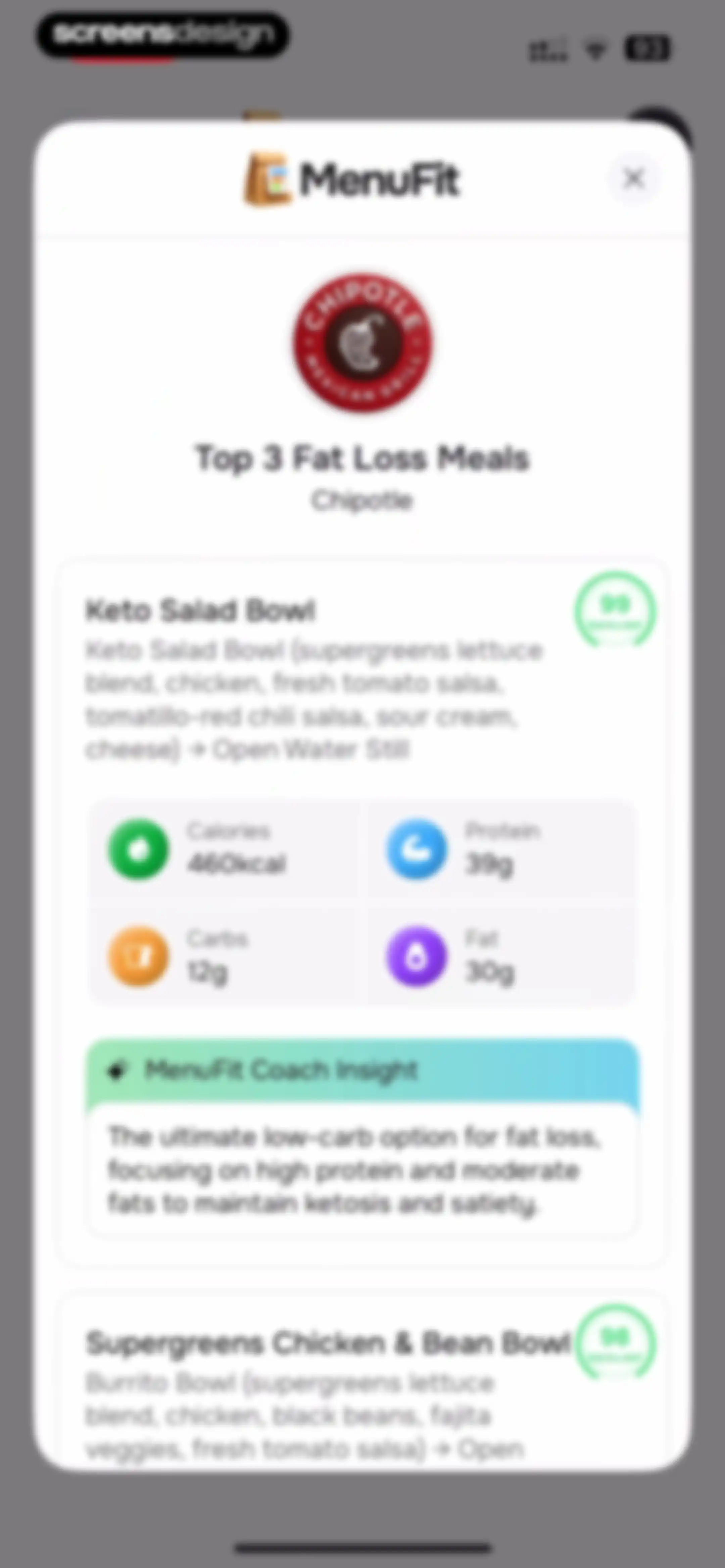 MenuFit - Healthy Eating Out screen 56