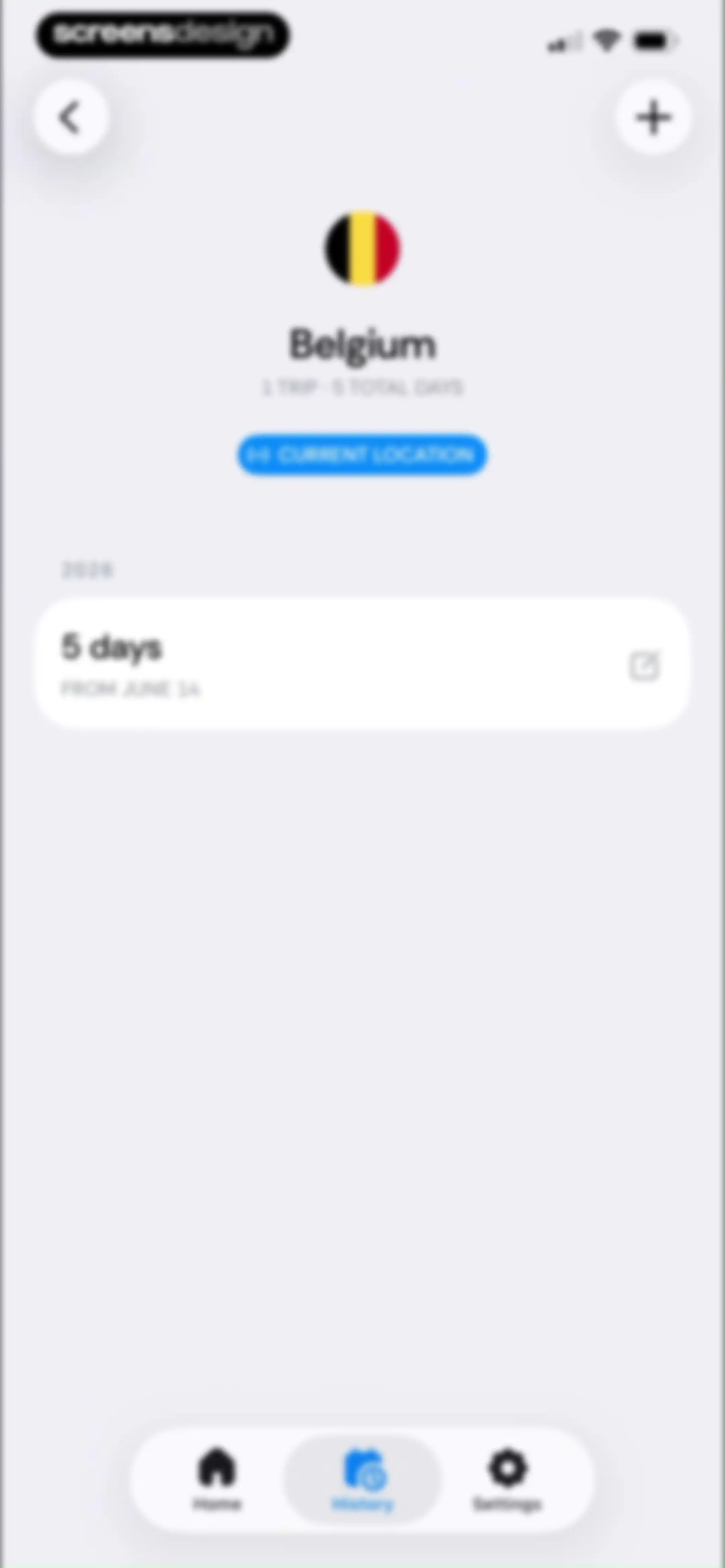 Country Days Tracker: Bounded screen 78