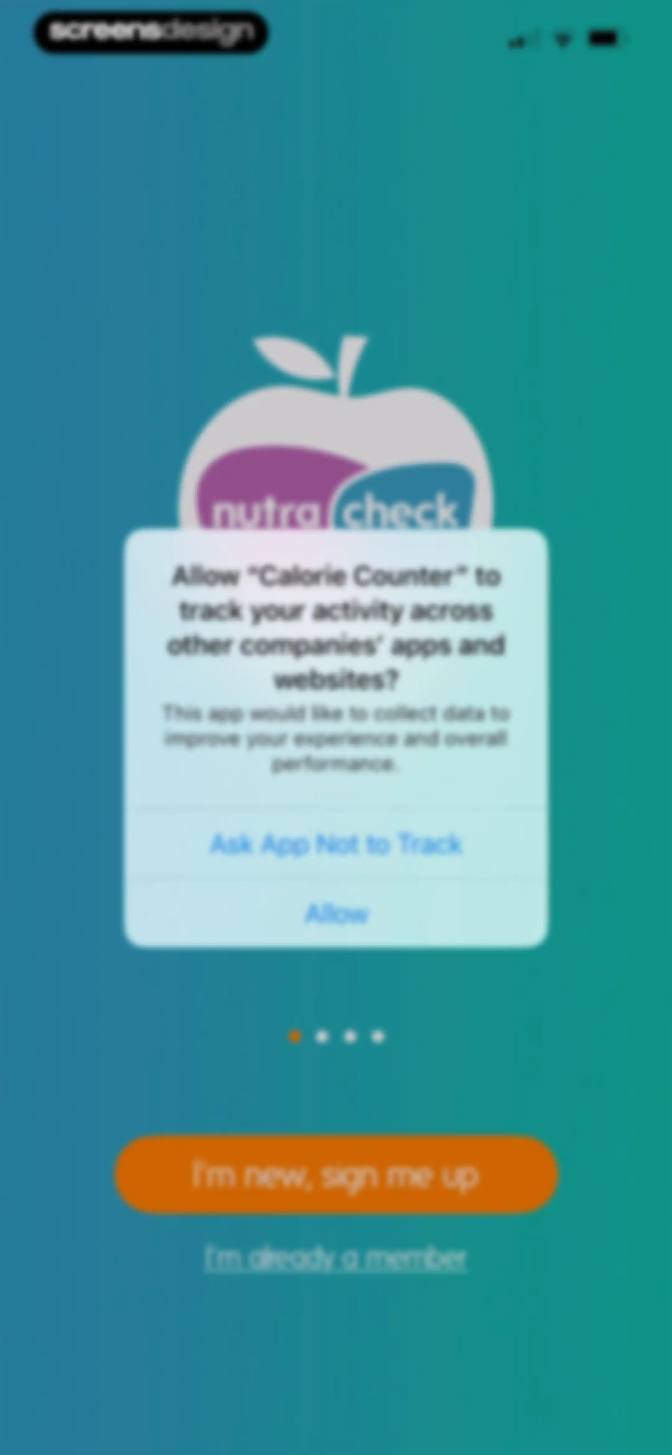 Calorie Counter + screen 1