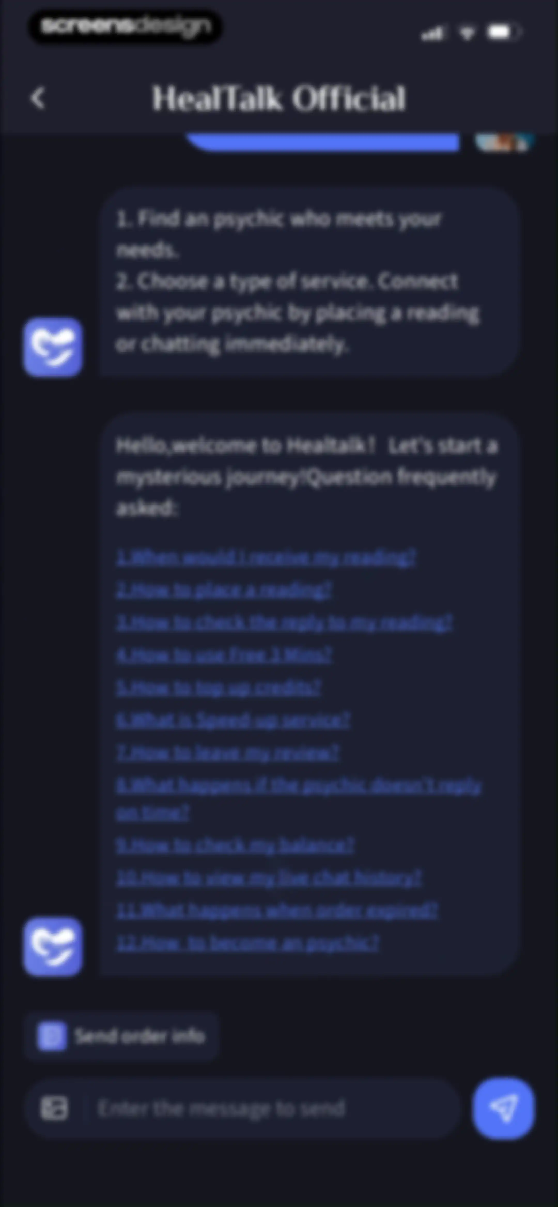 HealTalk - Text Reading screen 155